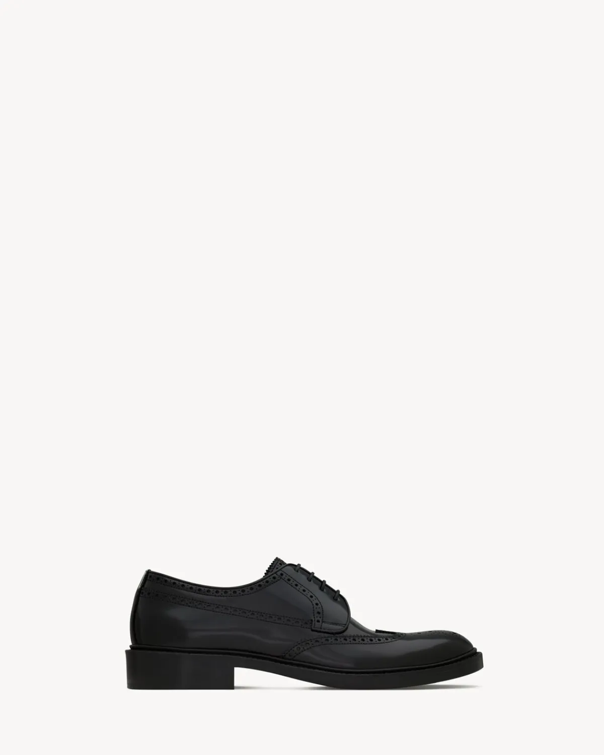 Saint Laurent Derbies-ANTOINE derbies in glazed leather BLACK