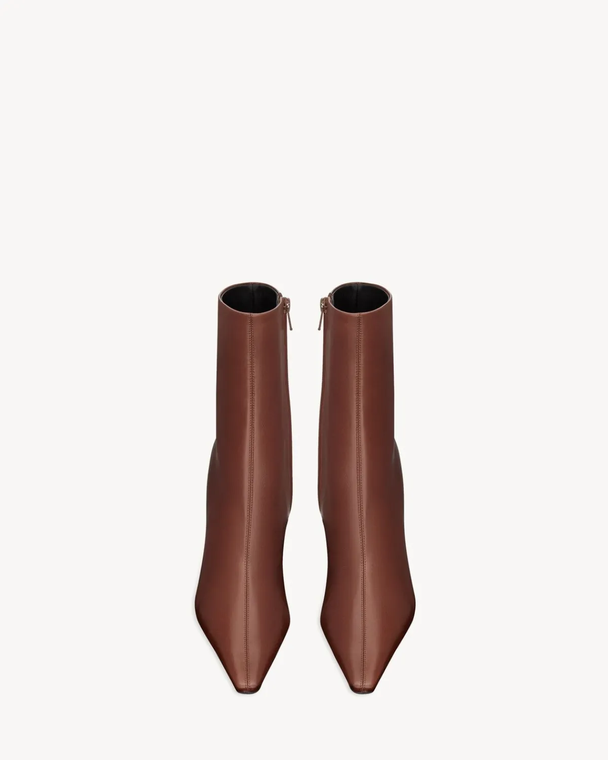 Saint Laurent Boots-ASHLEY booties in smooth leather AESTHETICBROWN