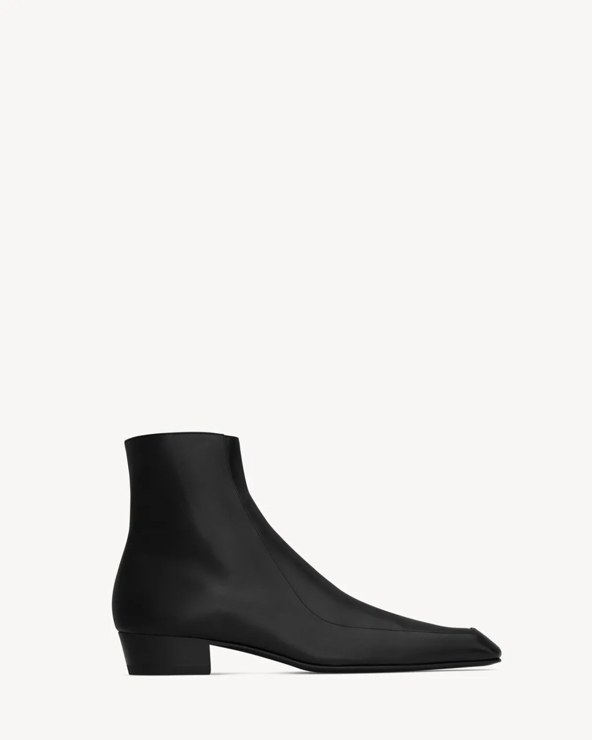 Saint Laurent Boots-AUGUSTIN boots in smooth leather BLACK