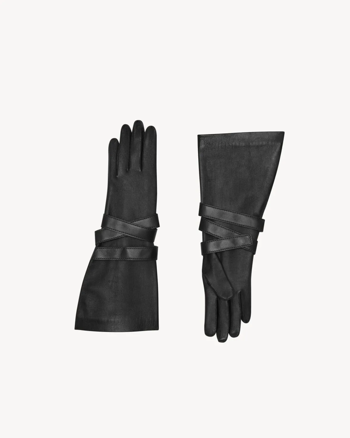 Saint Laurent Hats And Gloves-aviator gloves in leather BLACK