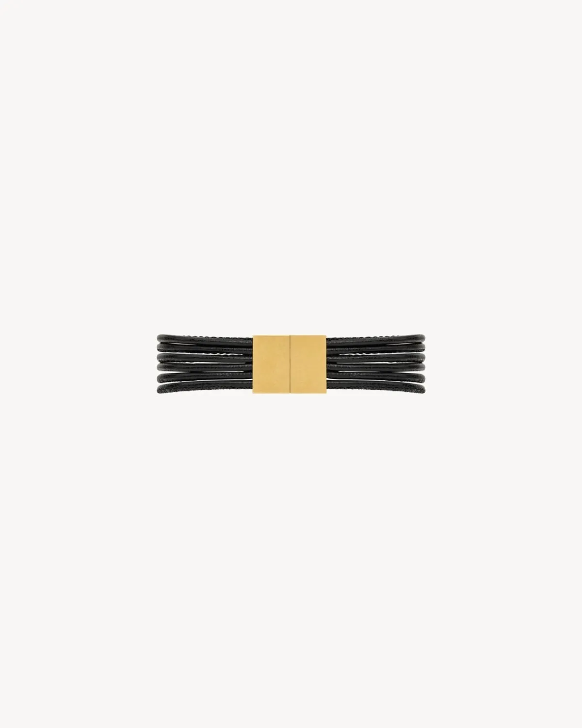 Saint Laurent Cuffs And Bracelets-BABYLONE cord bracelet in leather BLACK