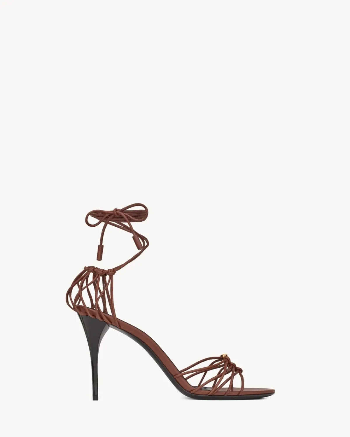 Saint Laurent Sandals-BABYLONE sandals in smooth leather CIGARE