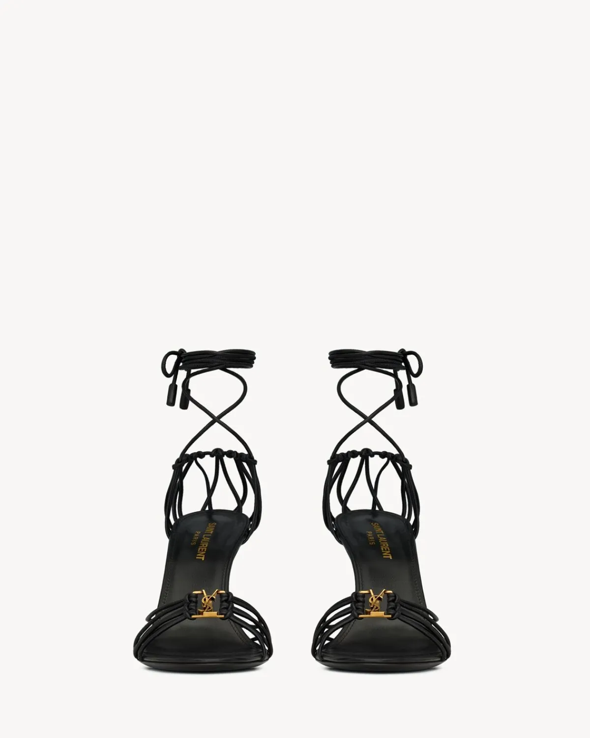 Saint Laurent Sandals-BABYLONE sandals in smooth leather BLACK