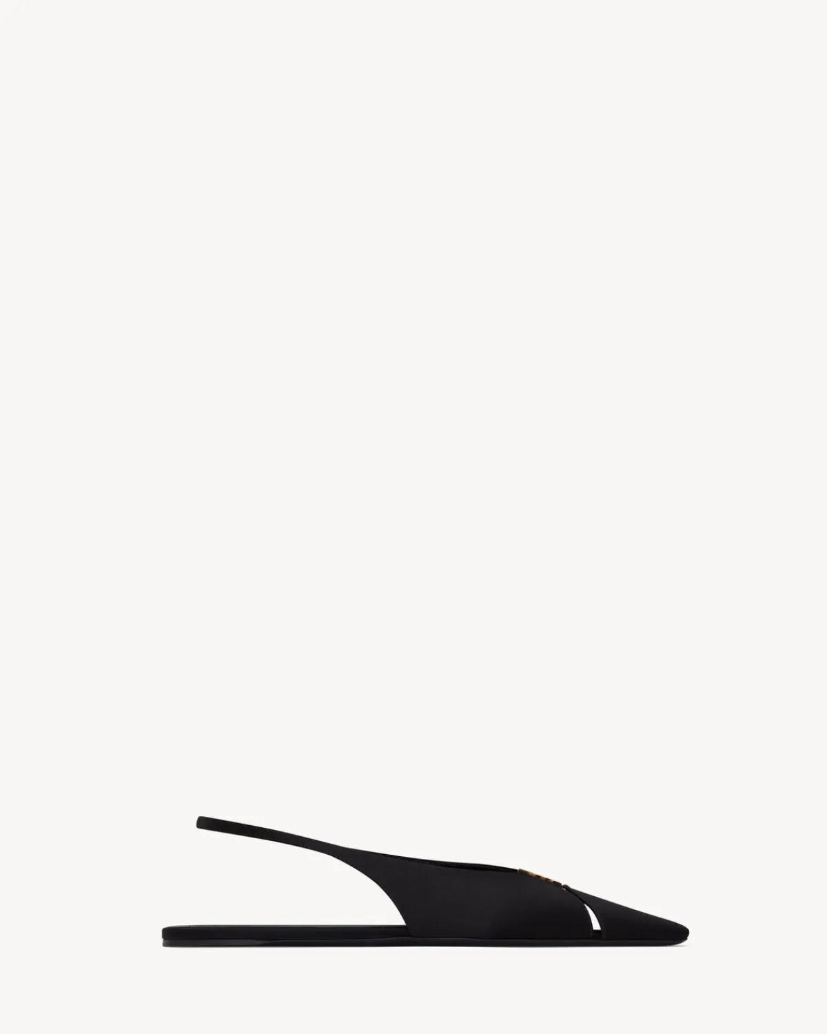 Saint Laurent Flats-BABYLONE slingback flats in satin crepe BLACK