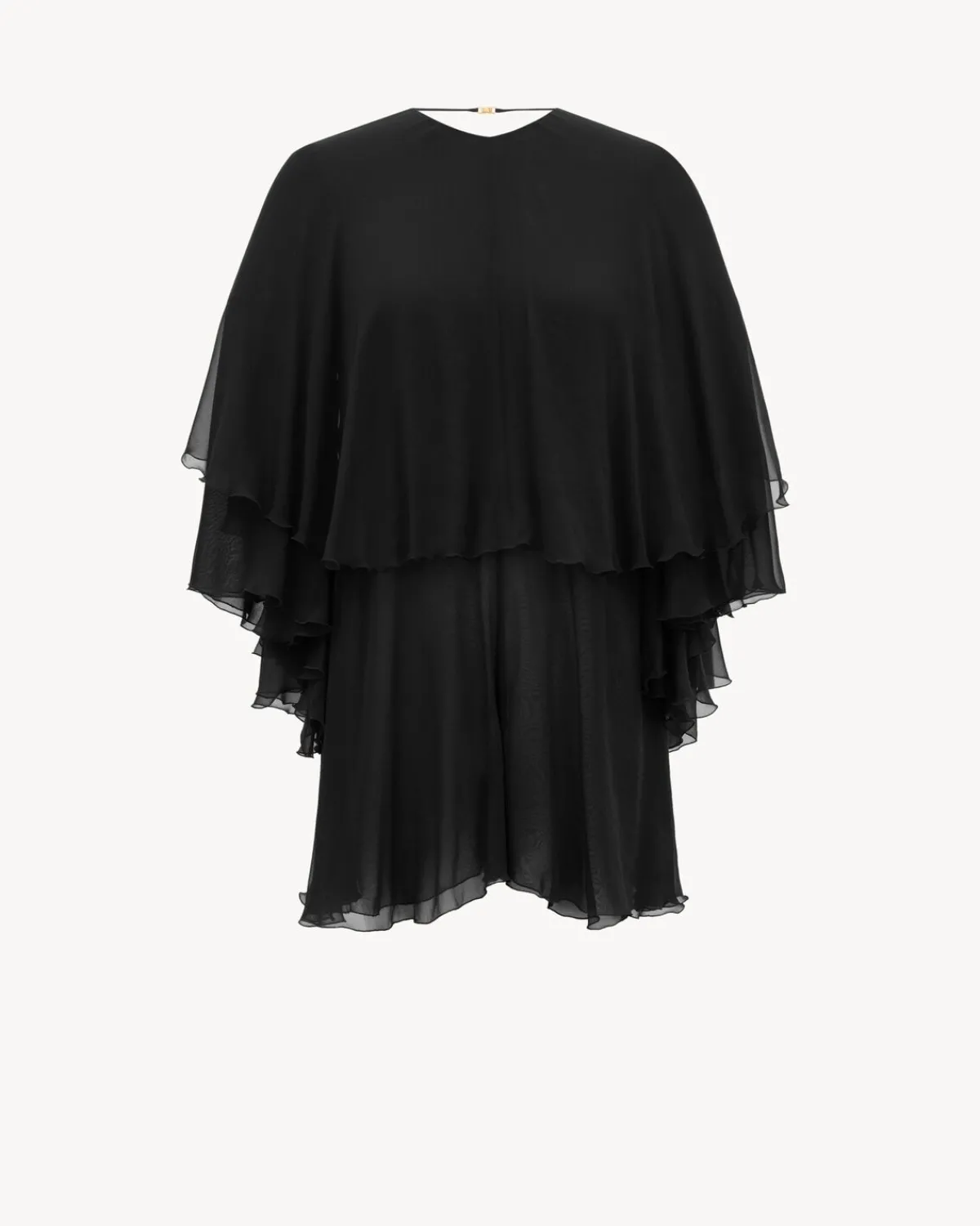 Saint Laurent Dresses And Skirts-backless romper in silk crepe muslin NOIR