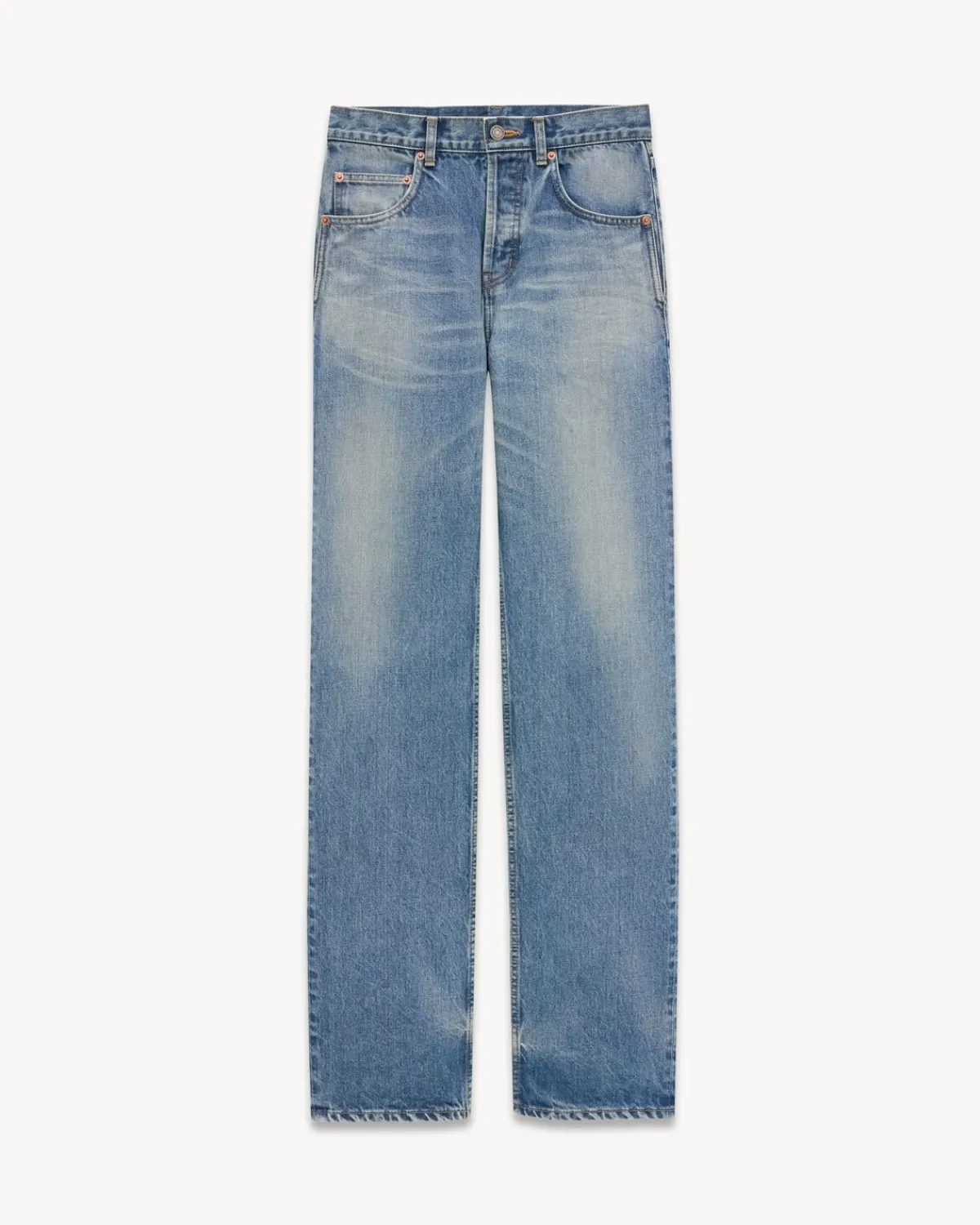 Saint Laurent Denim-Baggy Jeans in Benjamin Blue Denim BENJAMINBLUE