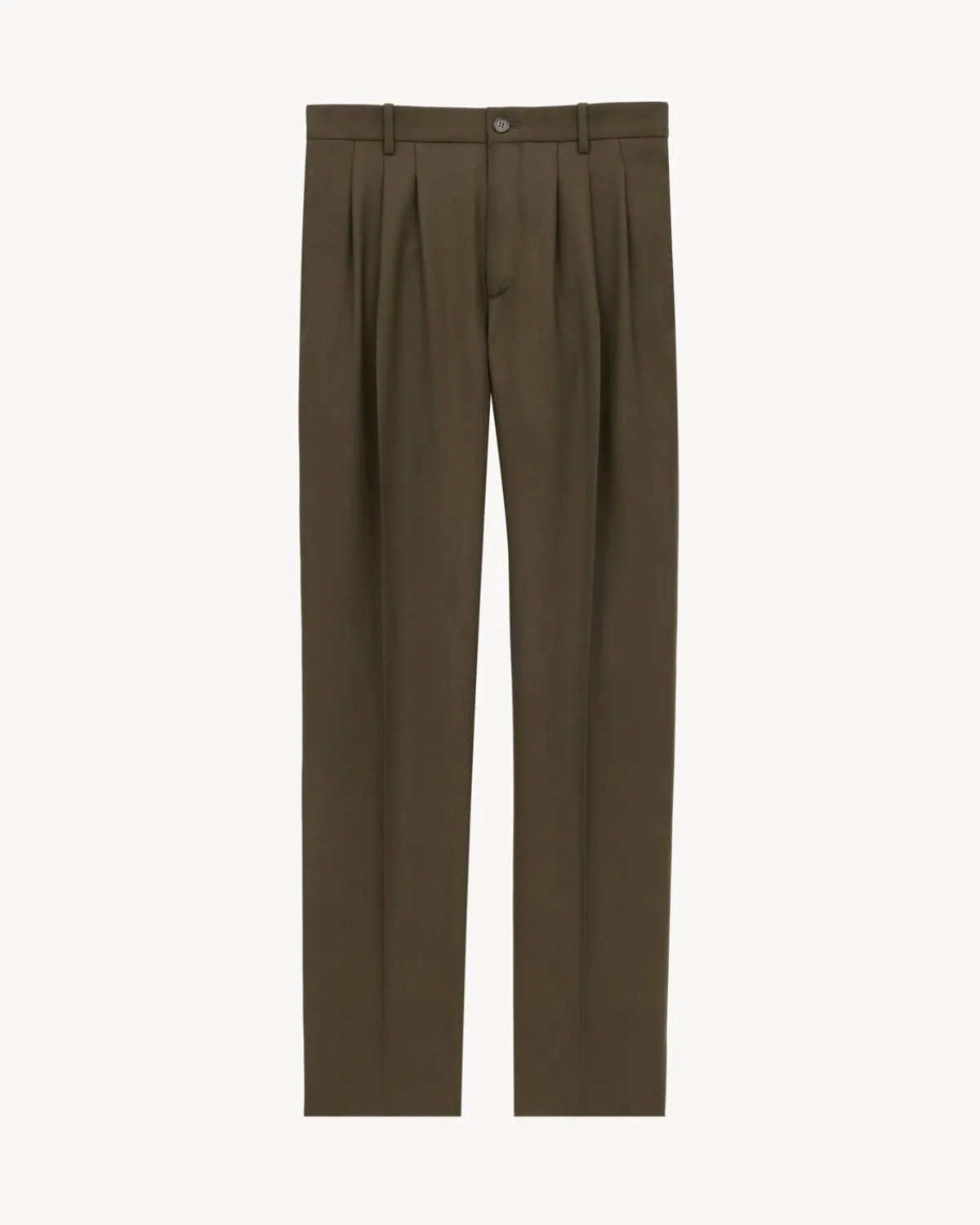 Saint Laurent Jackets And Pants-baggy pants in wool gabardine KAKI