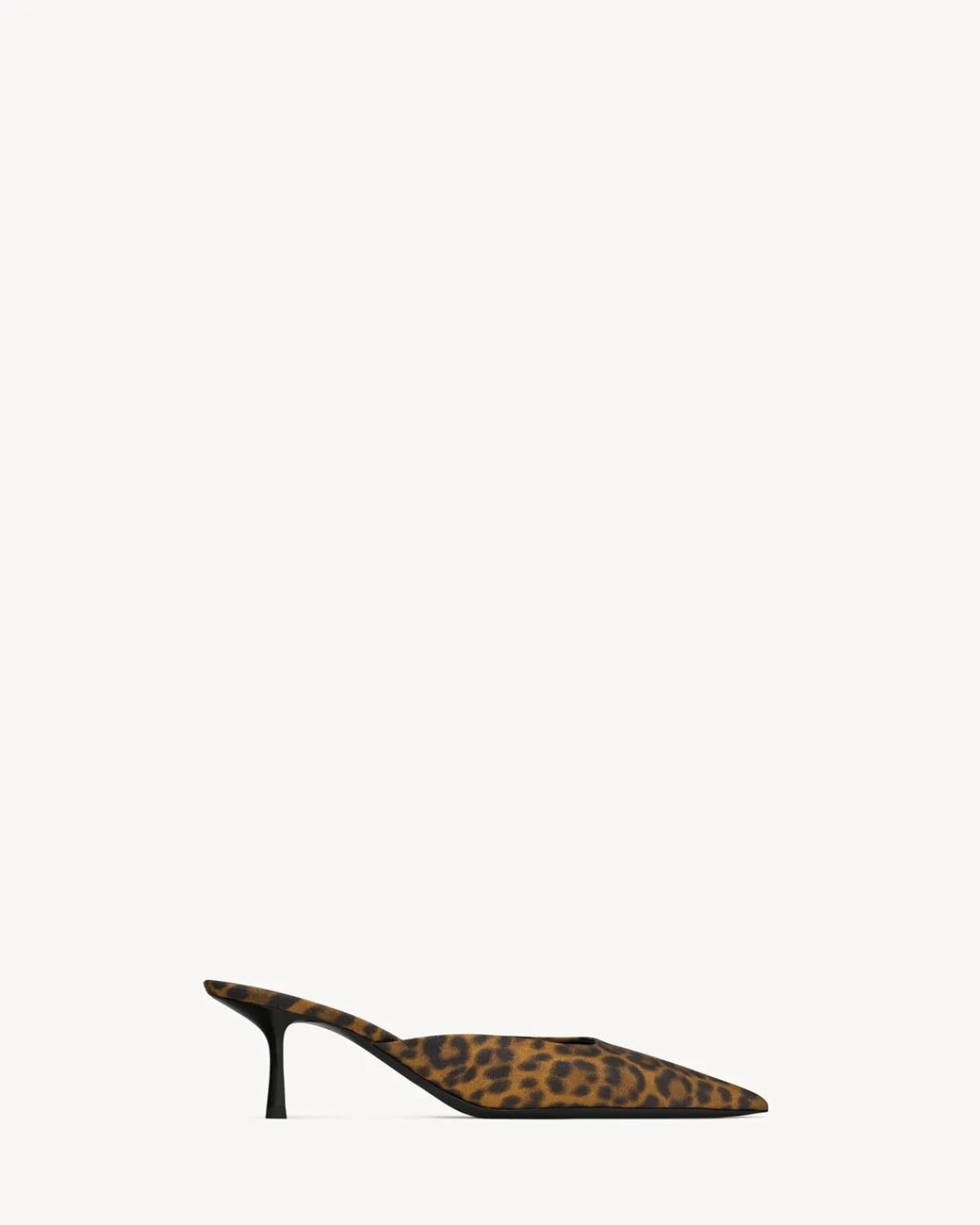 Saint Laurent Pumps And Mules-BARBARA mules in leopard grosgrain MANTONATURALE