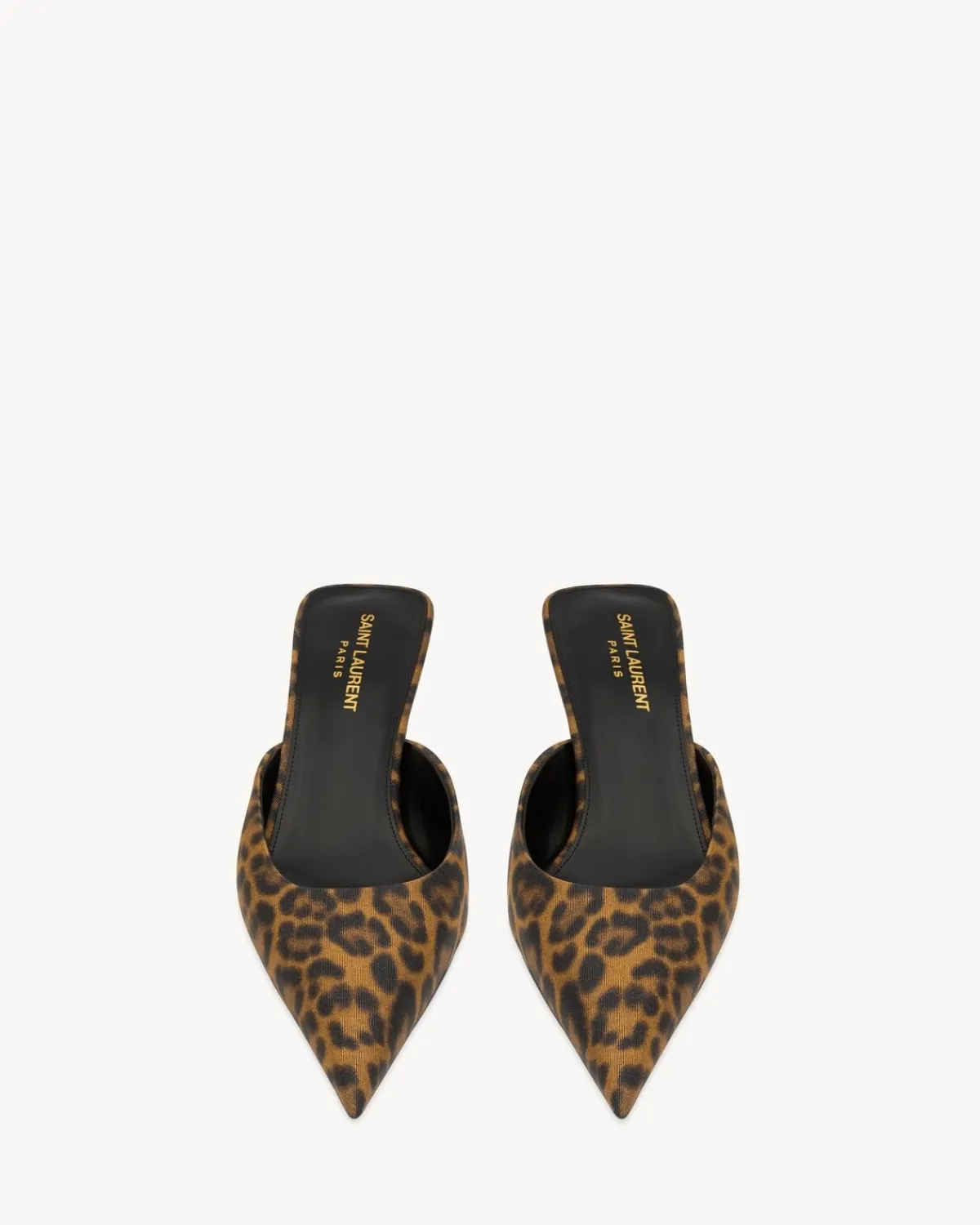 Saint Laurent Pumps And Mules-BARBARA mules in leopard grosgrain MANTONATURALE