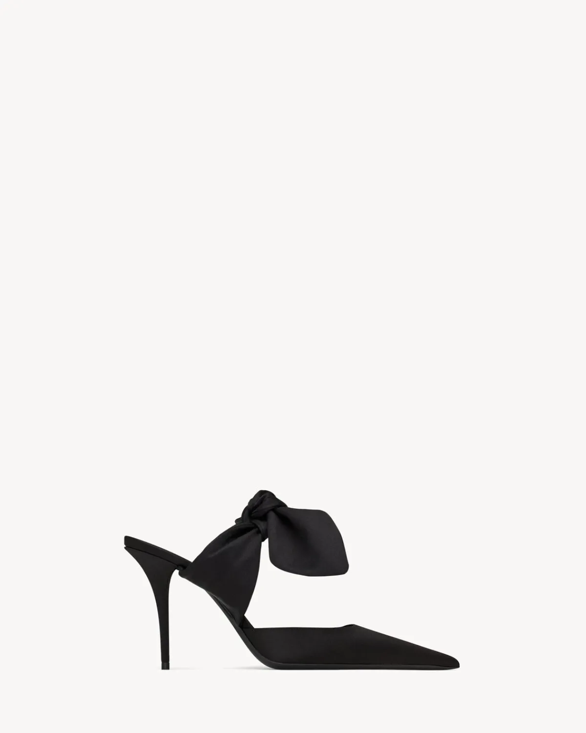 Saint Laurent Pumps And Mules-BARBARA mules in satin crepe BLACK