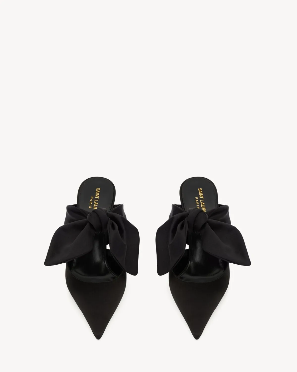 Saint Laurent Pumps And Mules-BARBARA mules in satin crepe BLACK