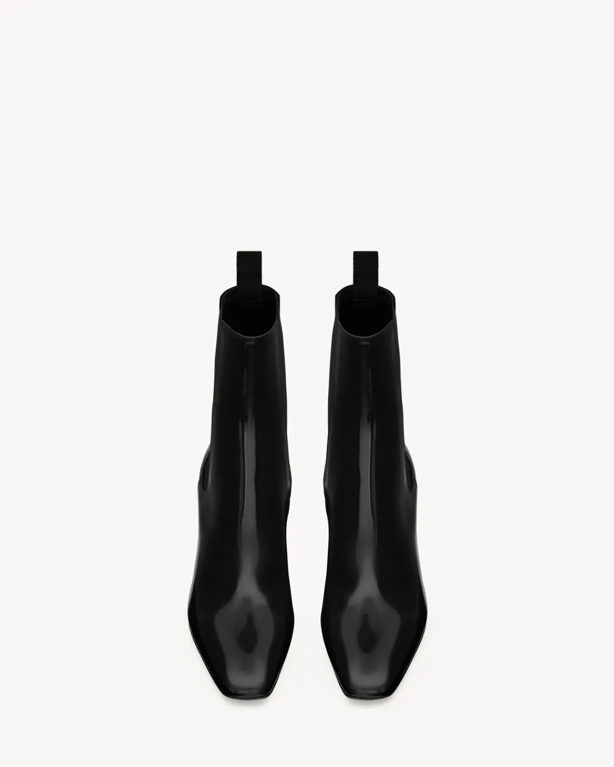 Saint Laurent Boots-BETTY chelsea boots in glazed leather BLACK