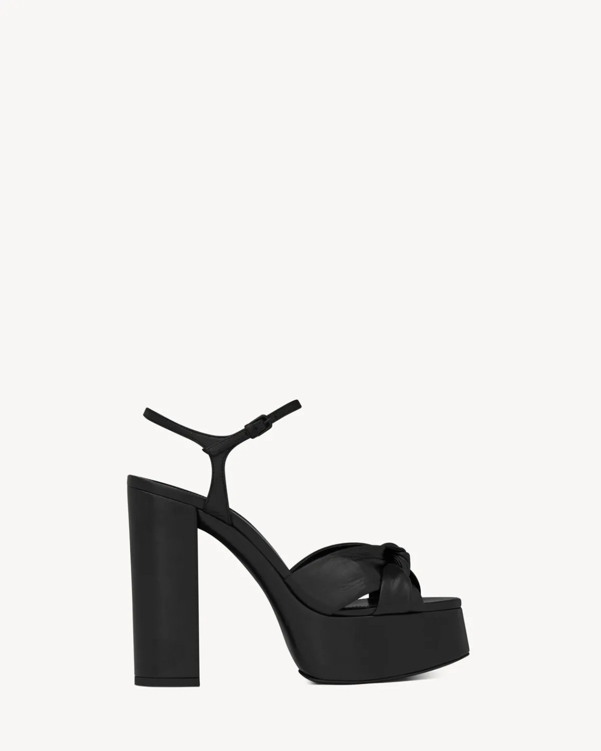 Saint Laurent Sandals-BIANCA Platform sandals in smooth leather BLACK