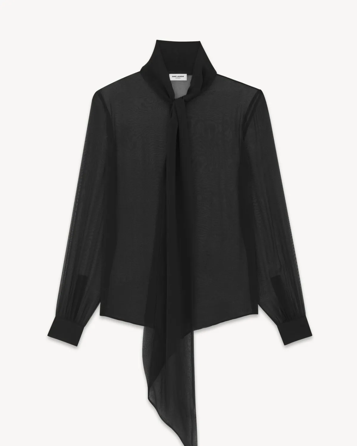 Saint Laurent Shirts And Tops-Blouse in Silk Muslin Crepe BLACK