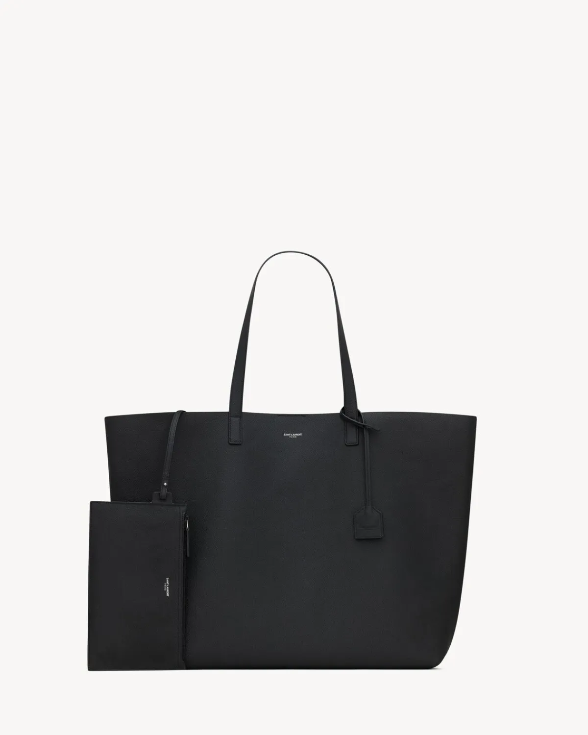 Saint Laurent Totes-Bold East/West shopping bag in grained leather NOIR