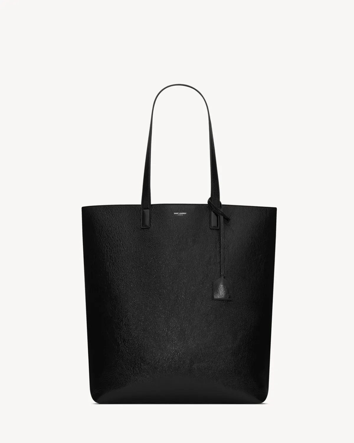 Saint Laurent Totes-BOLD SHOPPING BAG IN COATED CRINKLED LEATHER BLACK