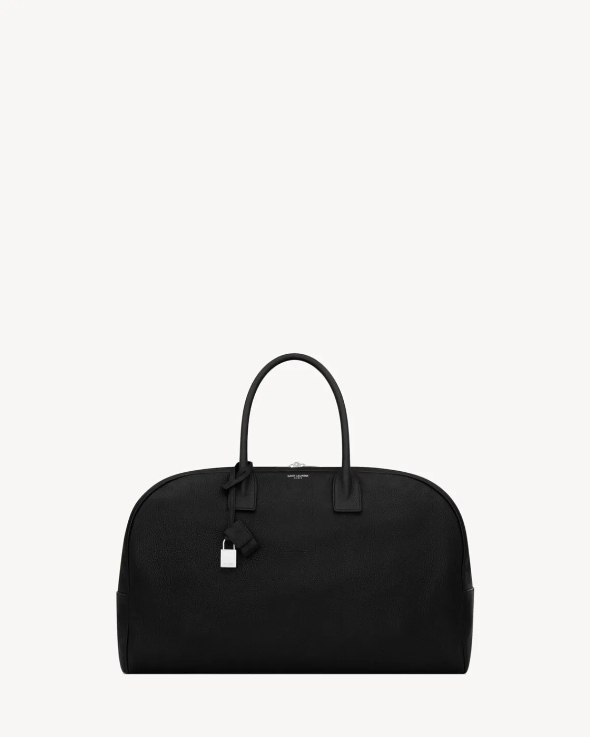 Saint Laurent Travel Bags-BOWLING duffle bag in grained leather BLACK