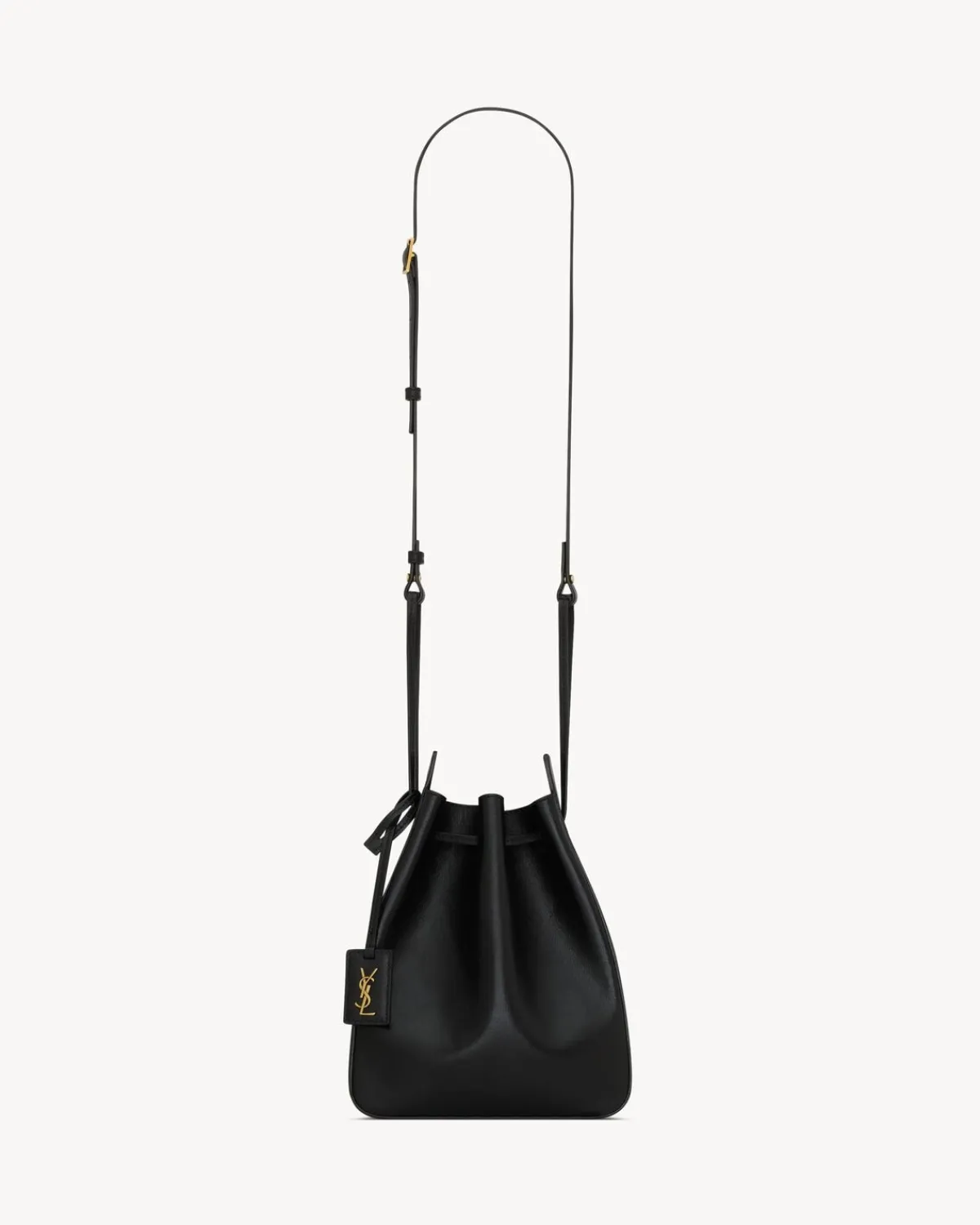 Saint Laurent Mini Bags-bucket bag in leather BLACK