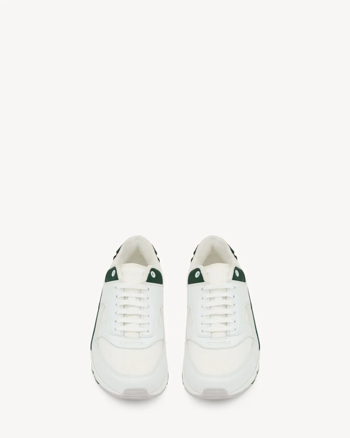 Saint Laurent Sneakers-BUMP sneakers in smooth leather WHITEANDDARKBASIL