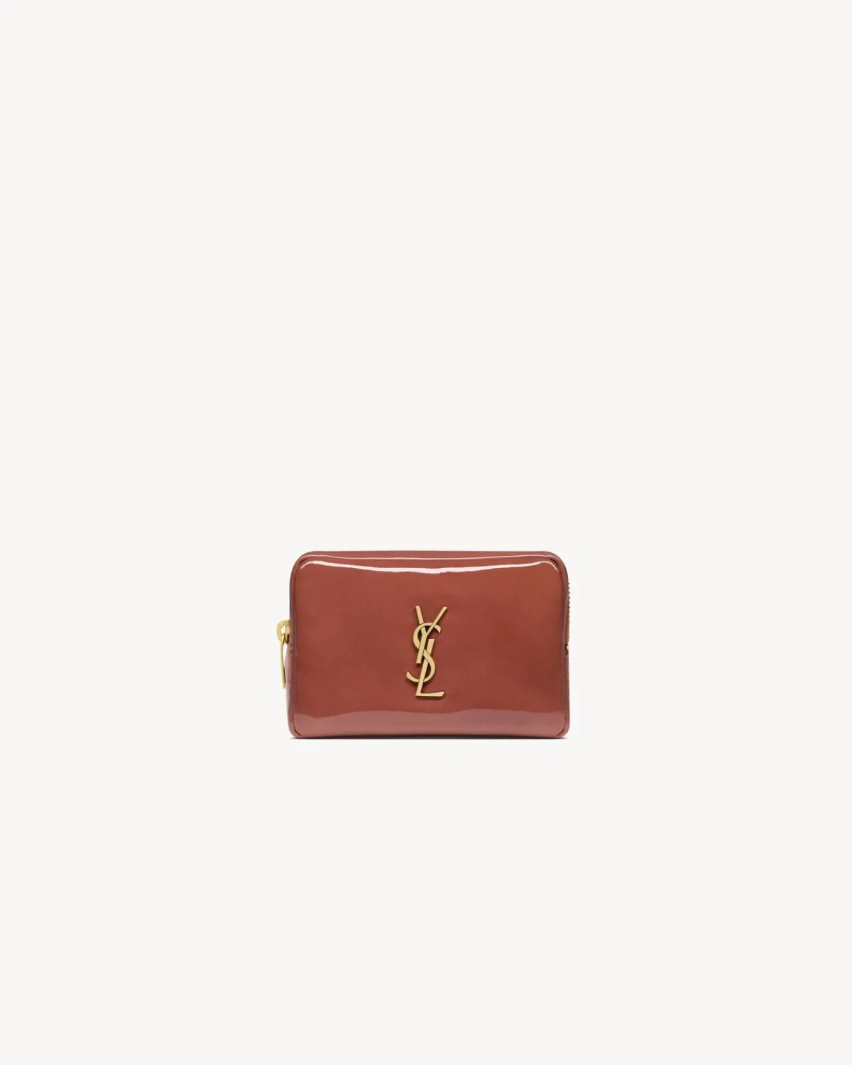 Saint Laurent Cases And Holders-CALYPSO baby cosmetic pouch in patent leather MILDROSE