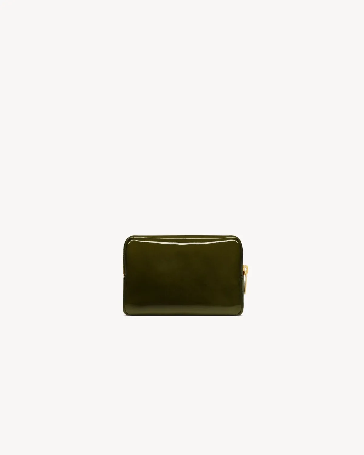 Saint Laurent Cases And Holders-CALYPSO baby cosmetic pouch in patent leather DARKVINEYARDGREEN