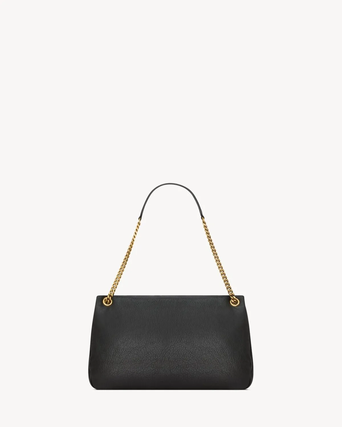 Saint Laurent Shoulder Bags-Calypso large in grained lambskin BLACK