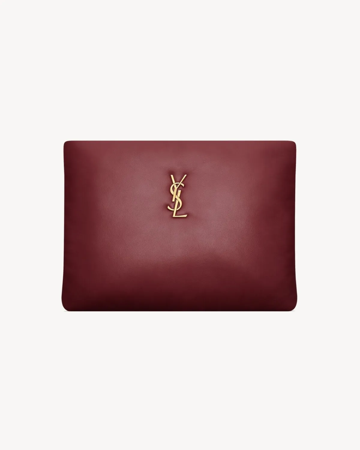 Saint Laurent Pouches-CALYPSO large pouch in lambskin ROUGEMERLOT