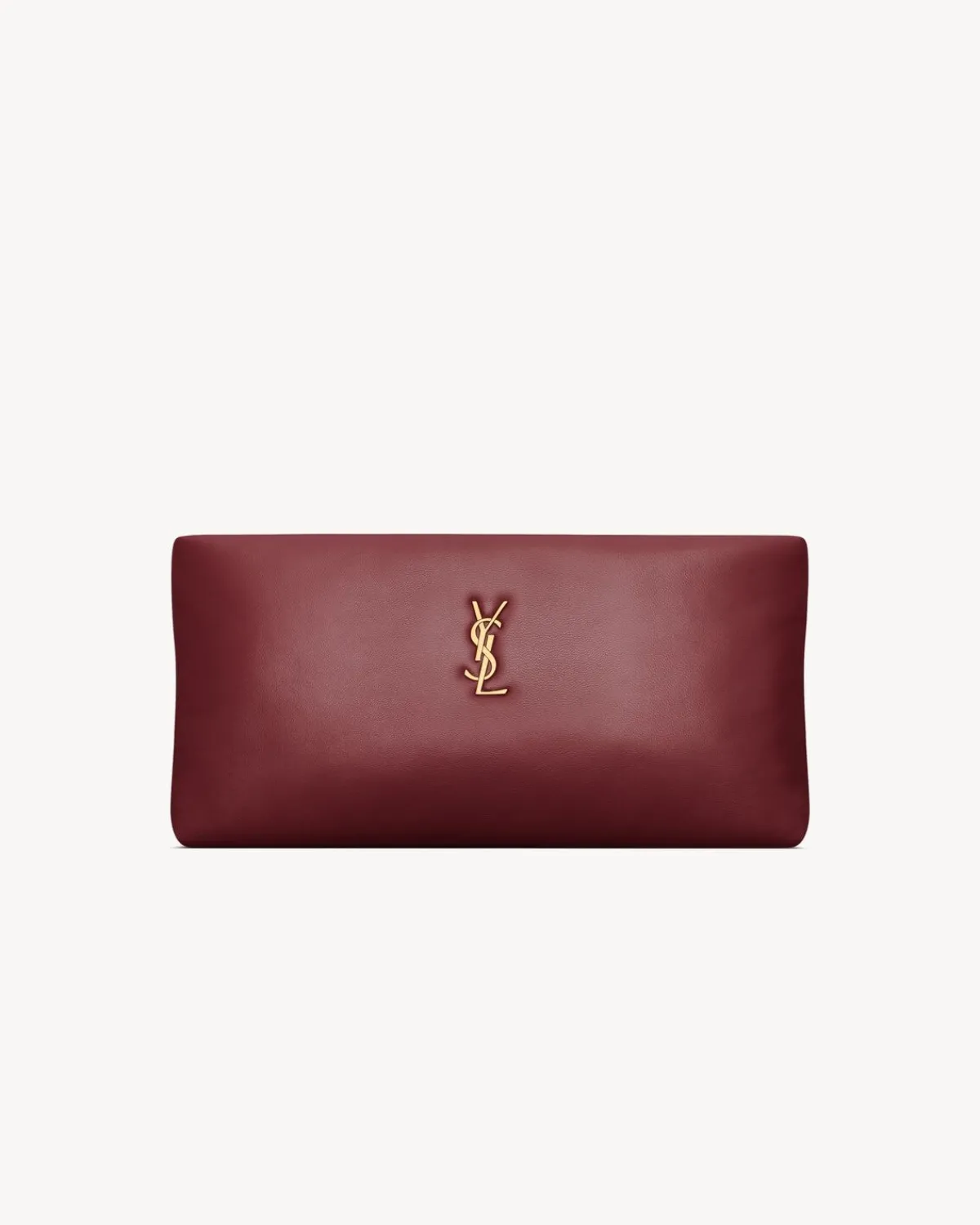 Saint Laurent Pouches-CALYPSO long pouch in lambskin ROUGEMERLOT