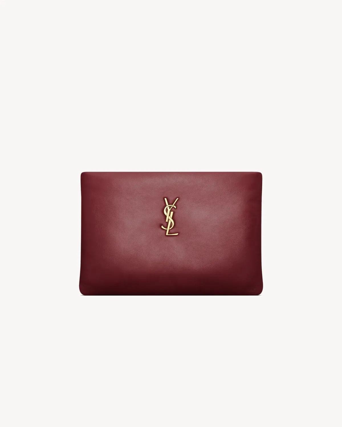 Saint Laurent Pouches-CALYPSO small pouch in lambskin ROUGEMERLOT