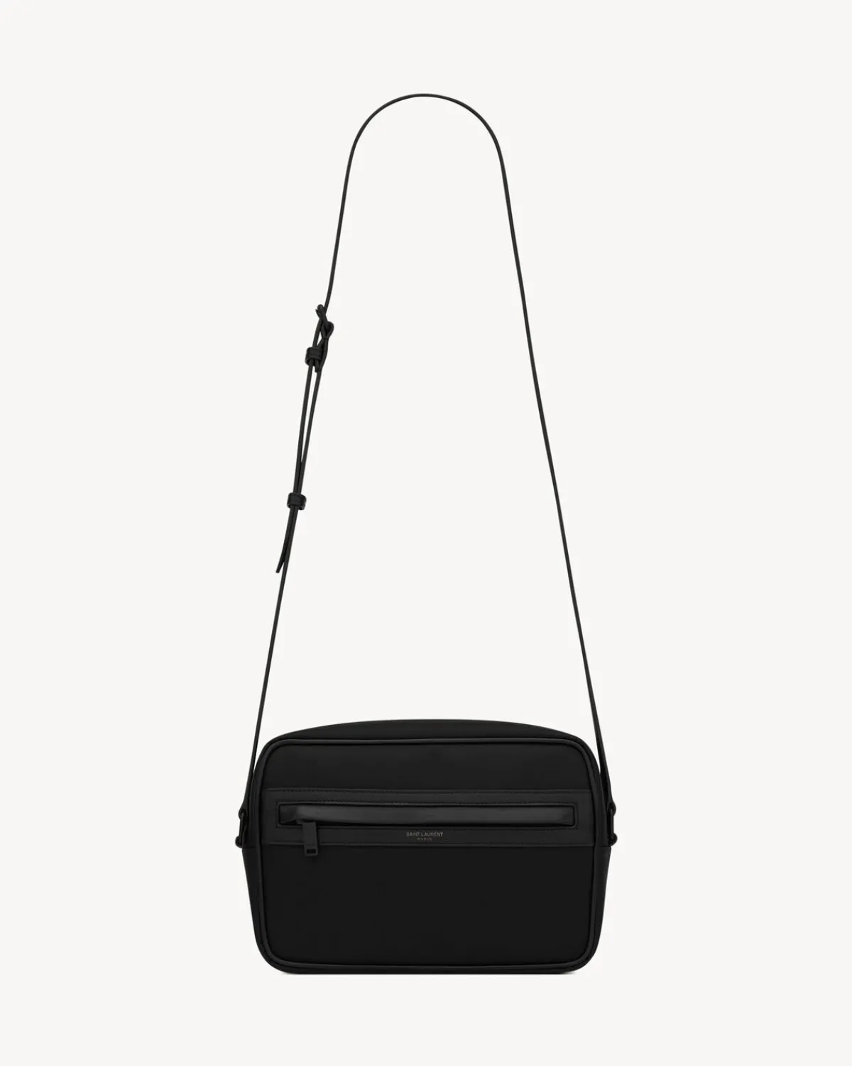 Saint Laurent Messengers-Camp camera bag in ECONYL® and lambskin NOIR