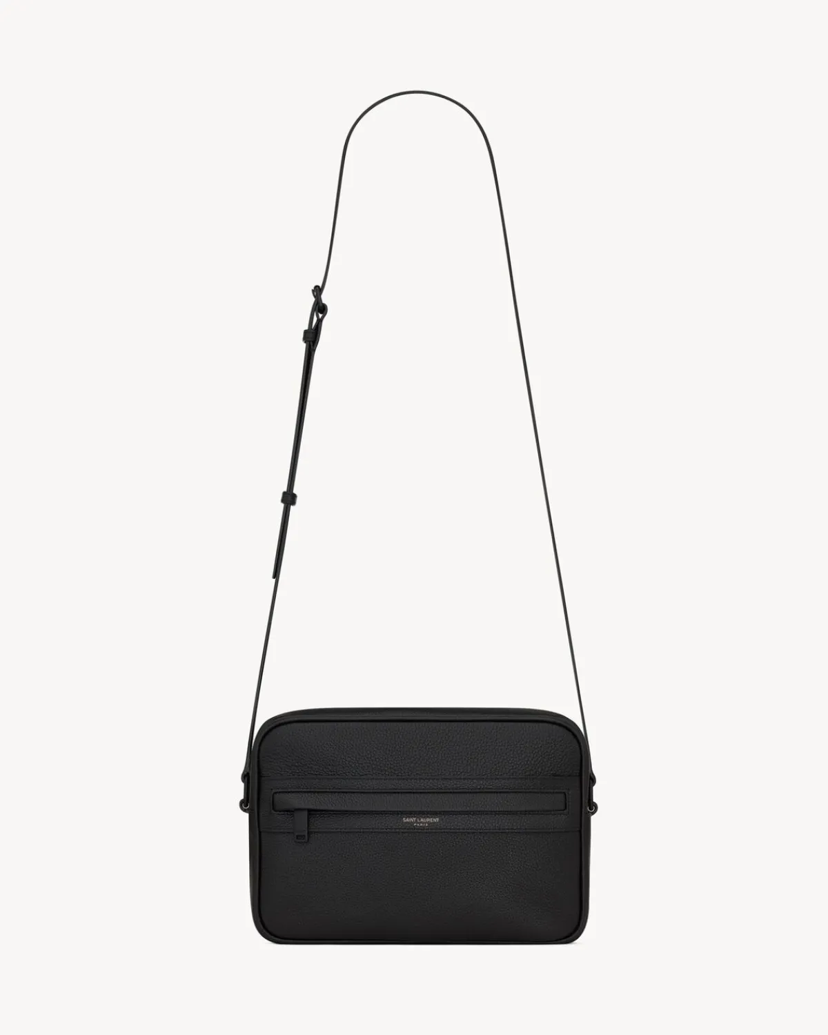 Saint Laurent Messengers-Camp camera bag in grained leather BLACK