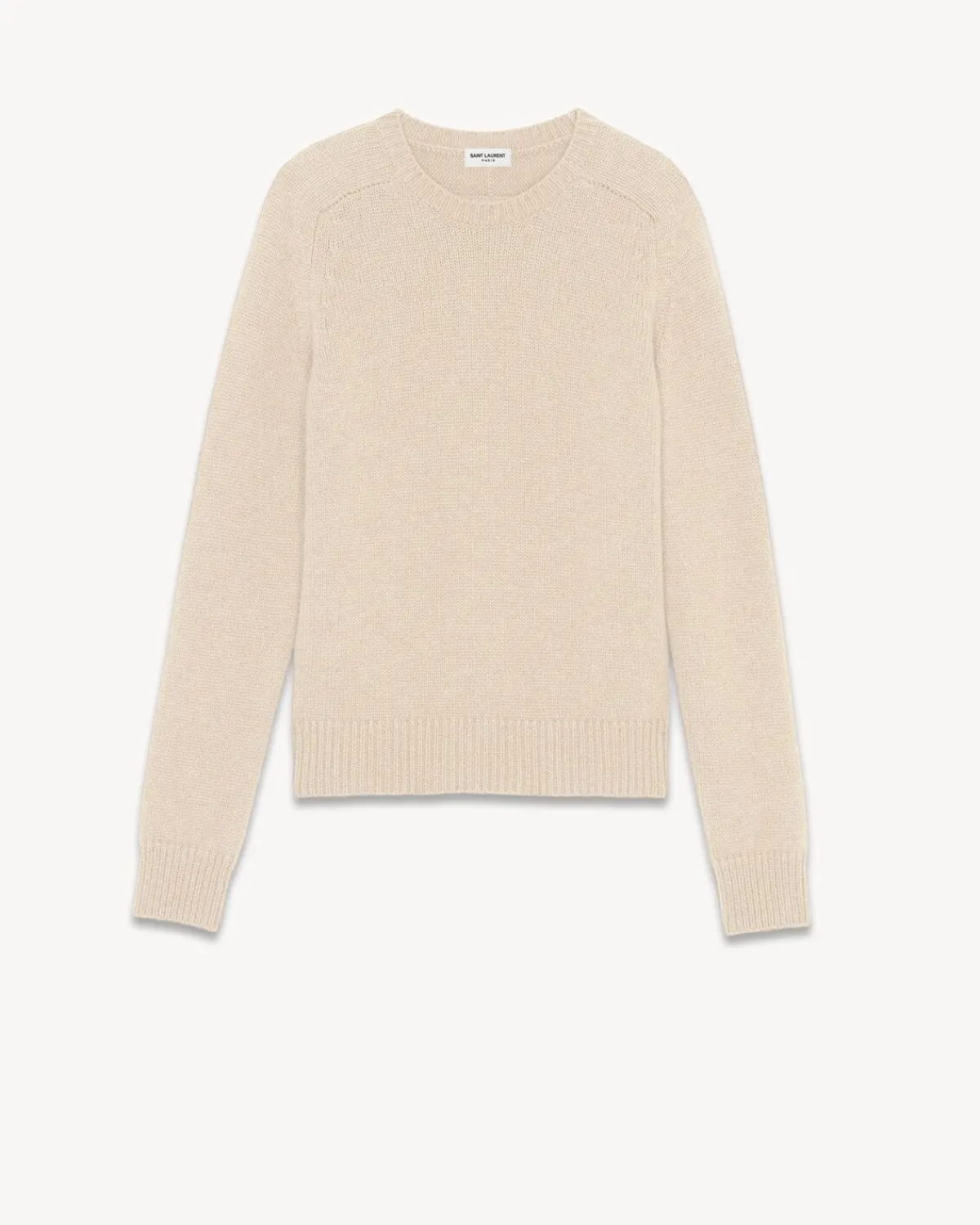 Saint Laurent Knitwear-Cashmere Sweater NATURAL