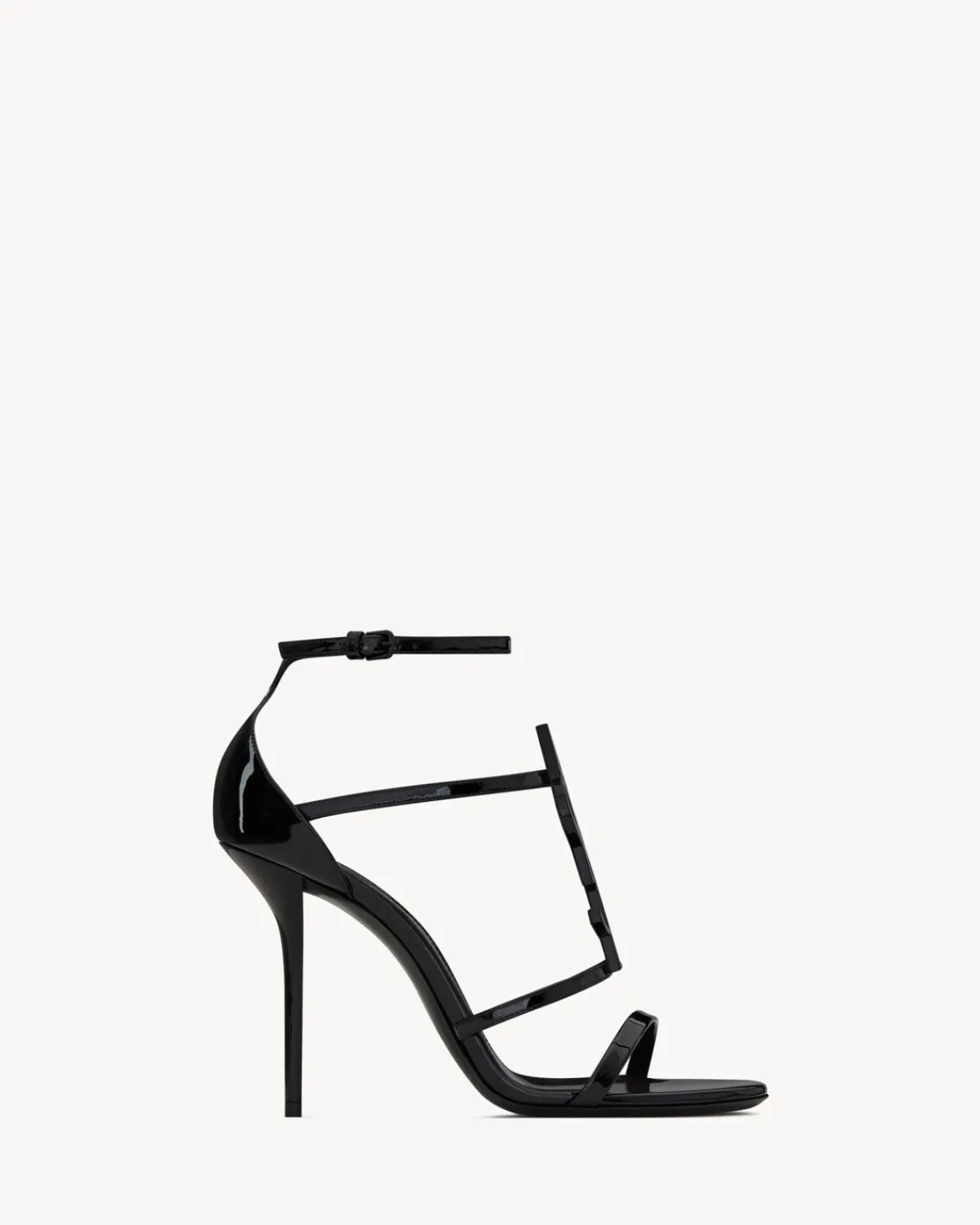 Saint Laurent Sandals-CASSANDRA sandals in patent leather BLACK