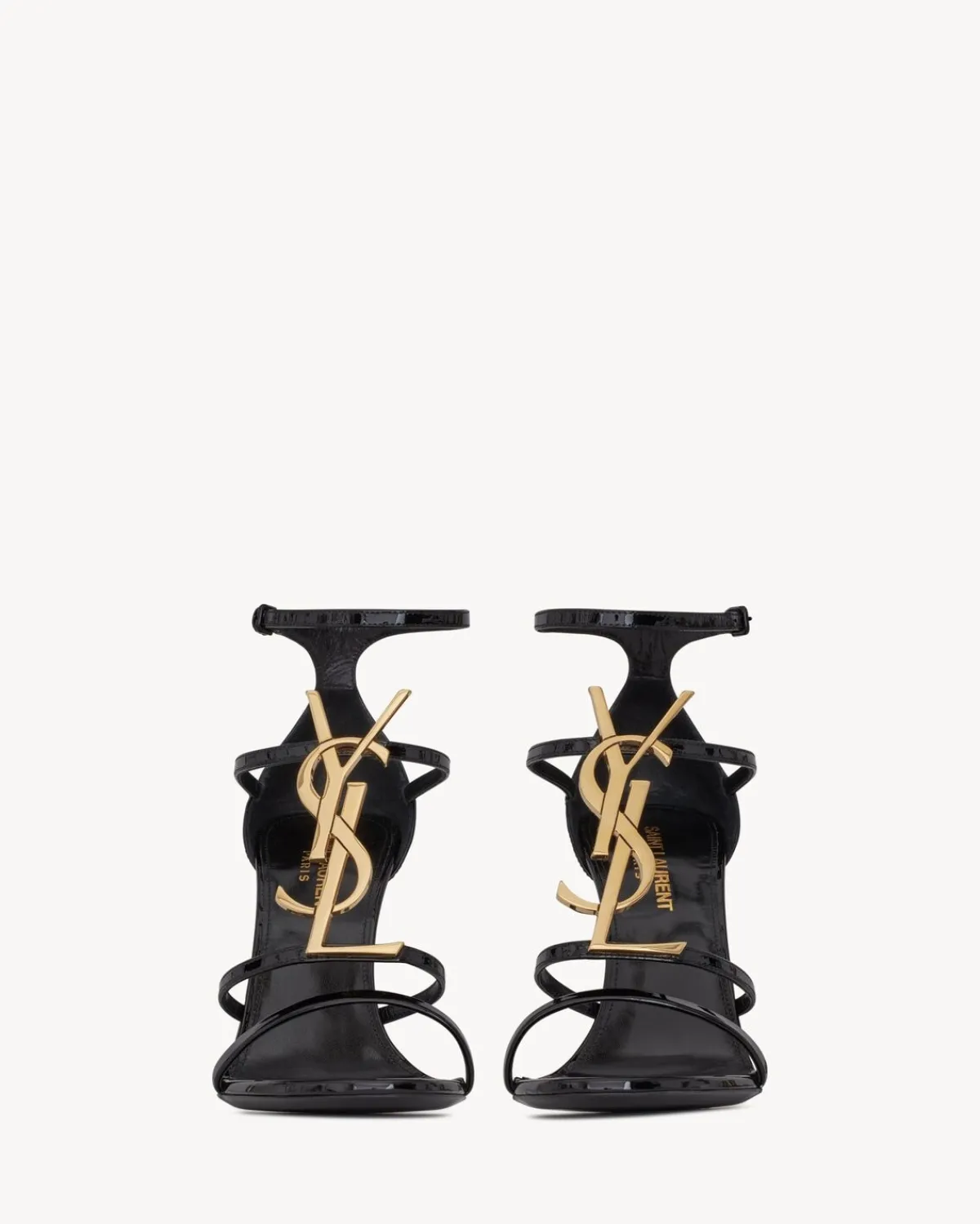 Saint Laurent Sandals-Cassandra sandals in patent leather NOIR