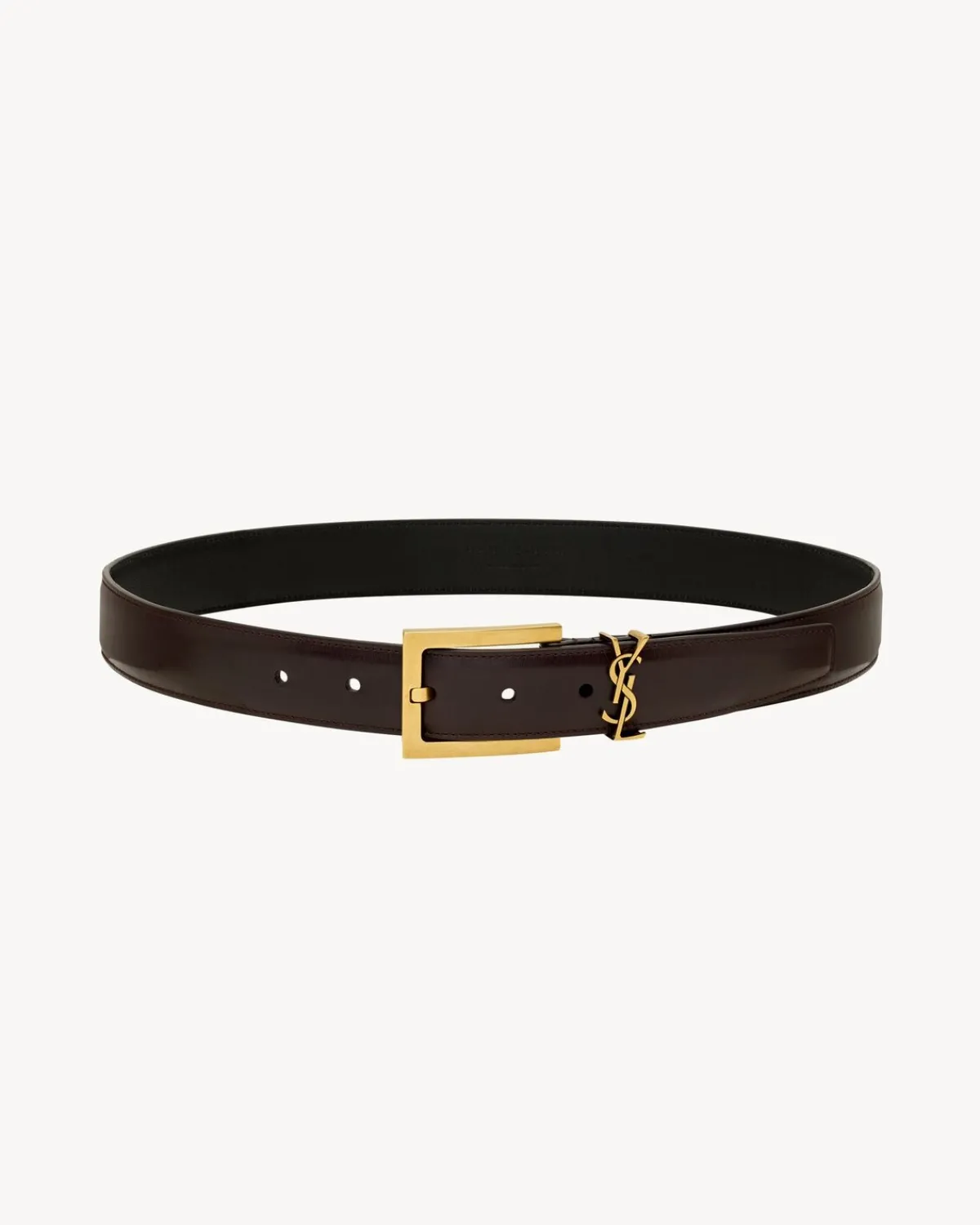 Saint Laurent Belts-CASSANDRE belt in shiny leather SPICEDAPPLE