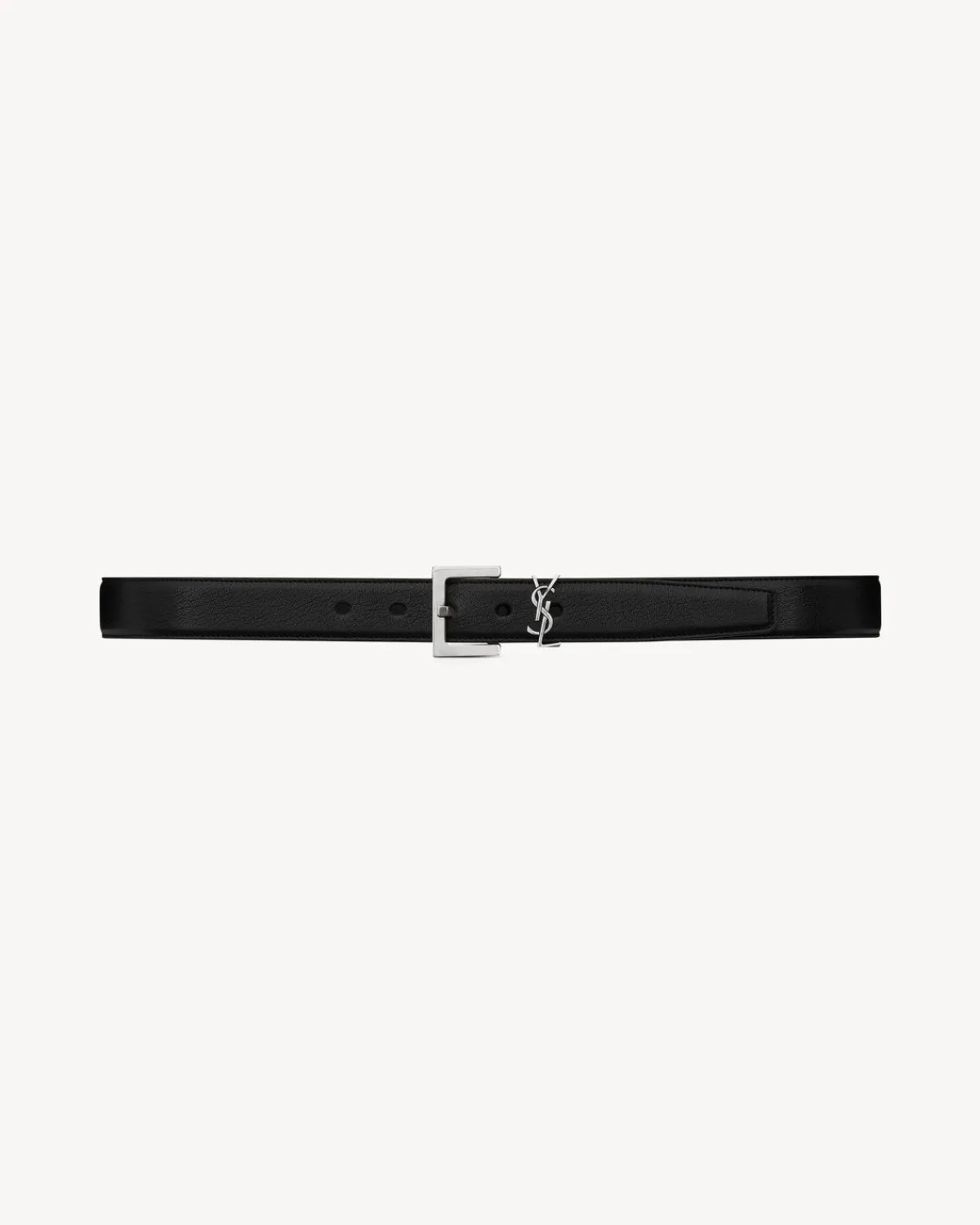 Saint Laurent Belts-CASSANDRE BELT IN SMOOTH LEATHER BLACK