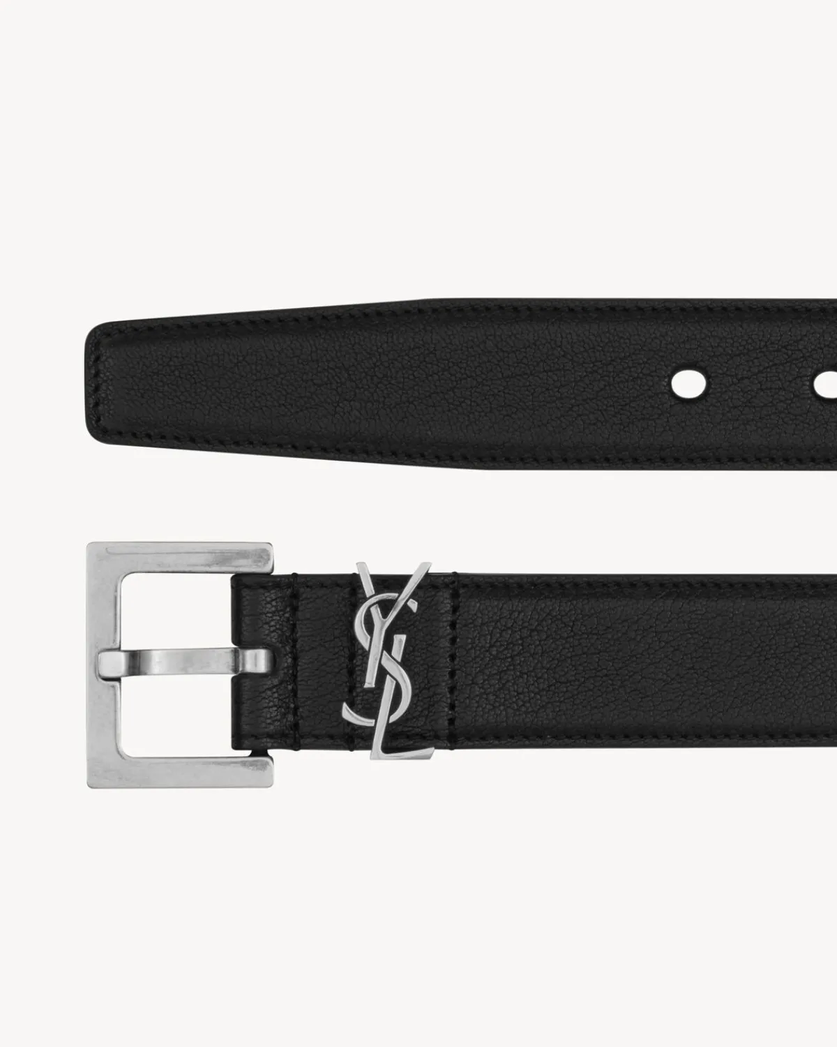 Saint Laurent Belts-CASSANDRE BELT IN SMOOTH LEATHER BLACK