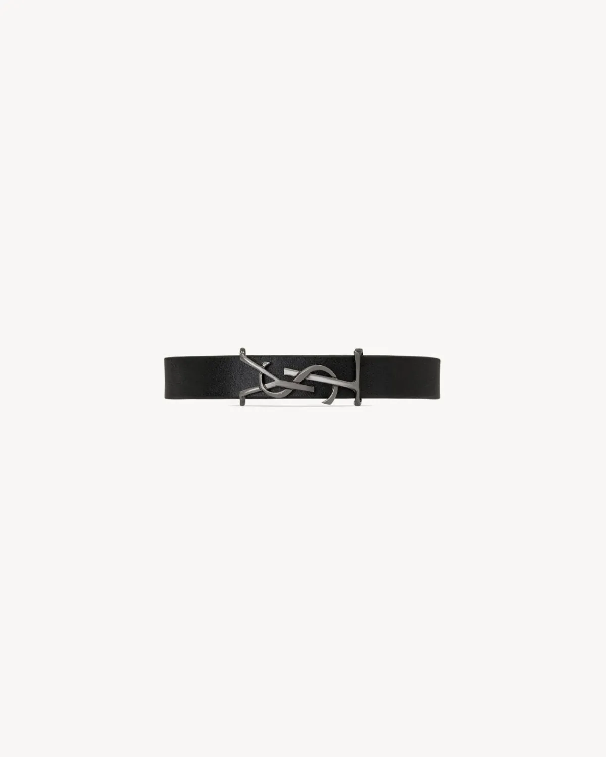 Saint Laurent Cuffs And Bracelets | Jewelry-CASSANDRE bracelet in leather BLACK