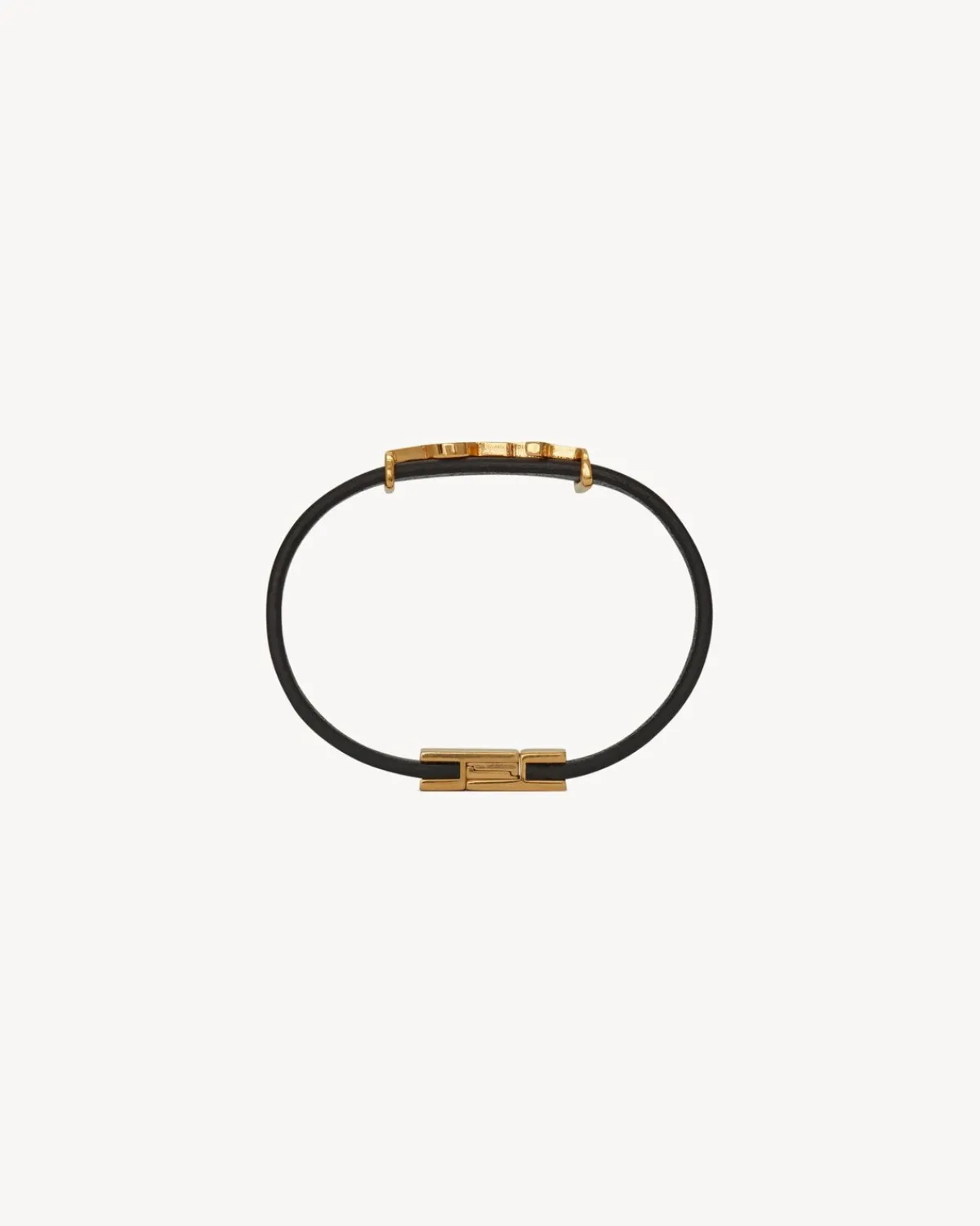 Saint Laurent Cuffs And Bracelets | Jewelry-CASSANDRE bracelet in leather BLACK