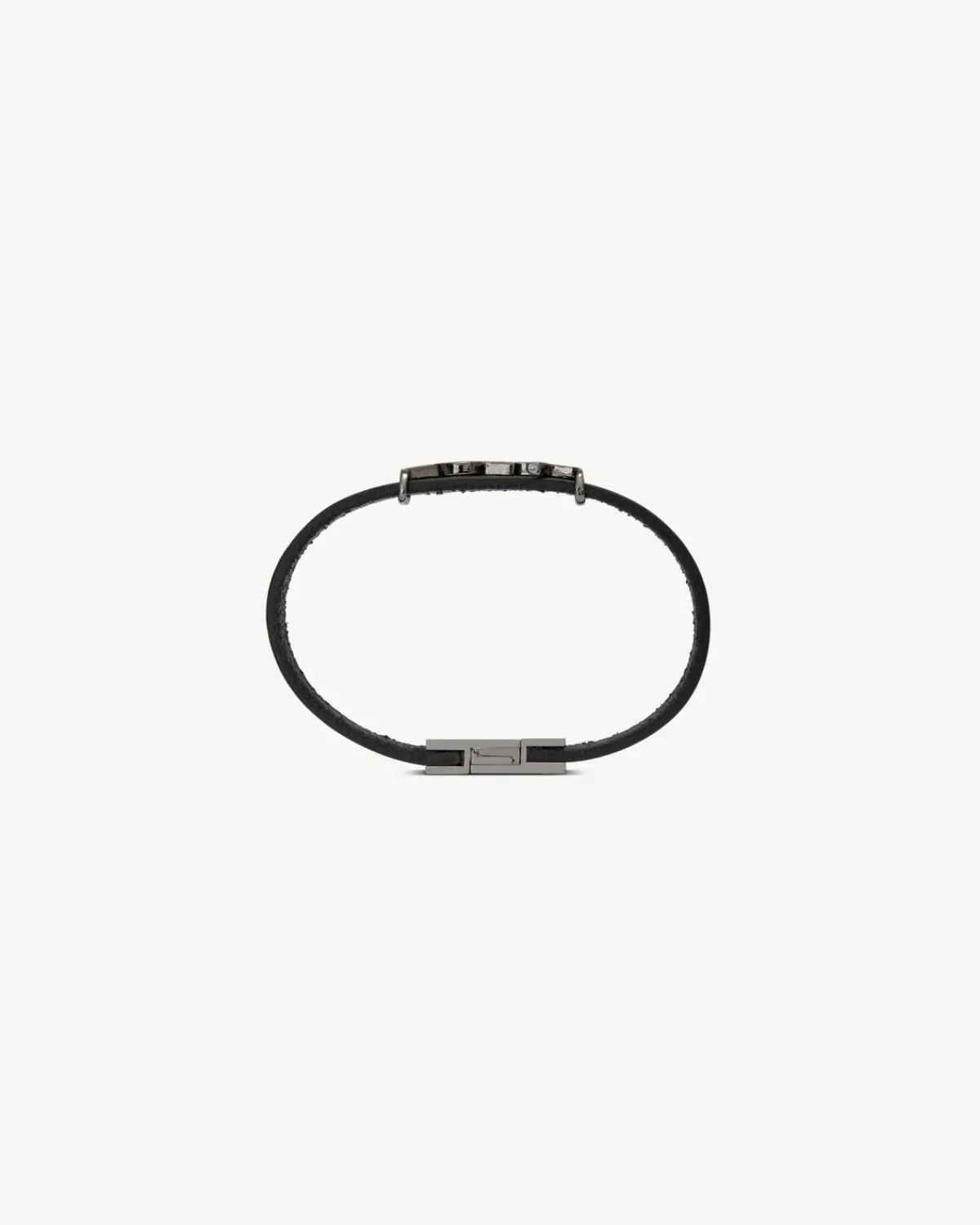 Saint Laurent Cuffs And Bracelets | Jewelry-CASSANDRE bracelet in leather BLACK