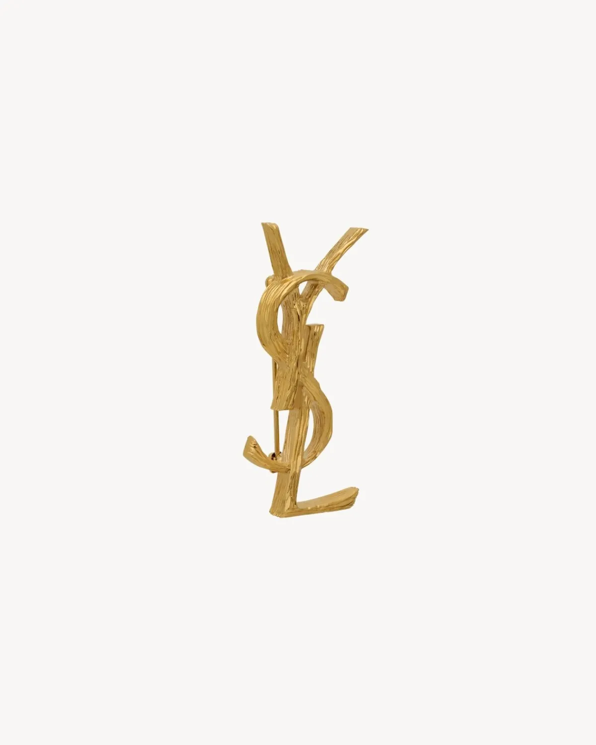 Saint Laurent Brooches And Rings-CASSANDRE brooch in metal LIGHTSATINGOLD