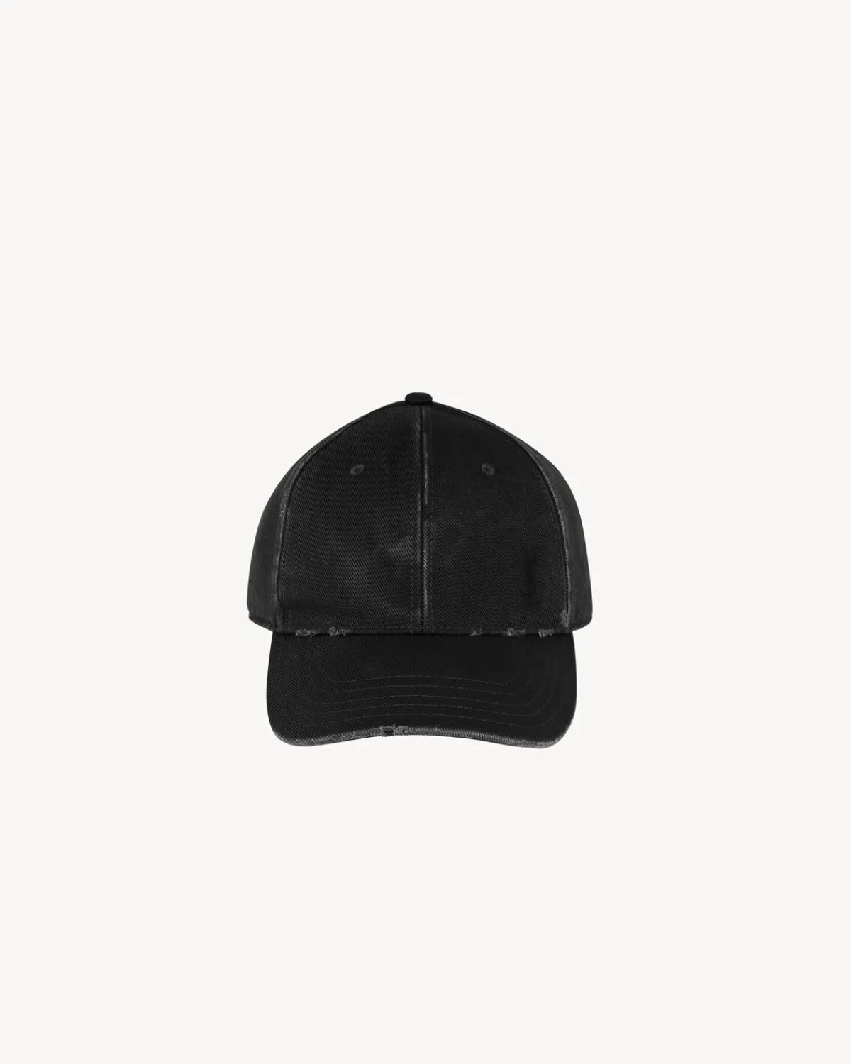 Saint Laurent Hats And Gloves | Other Accessories-CASSANDRE cap in washed denim BLACK