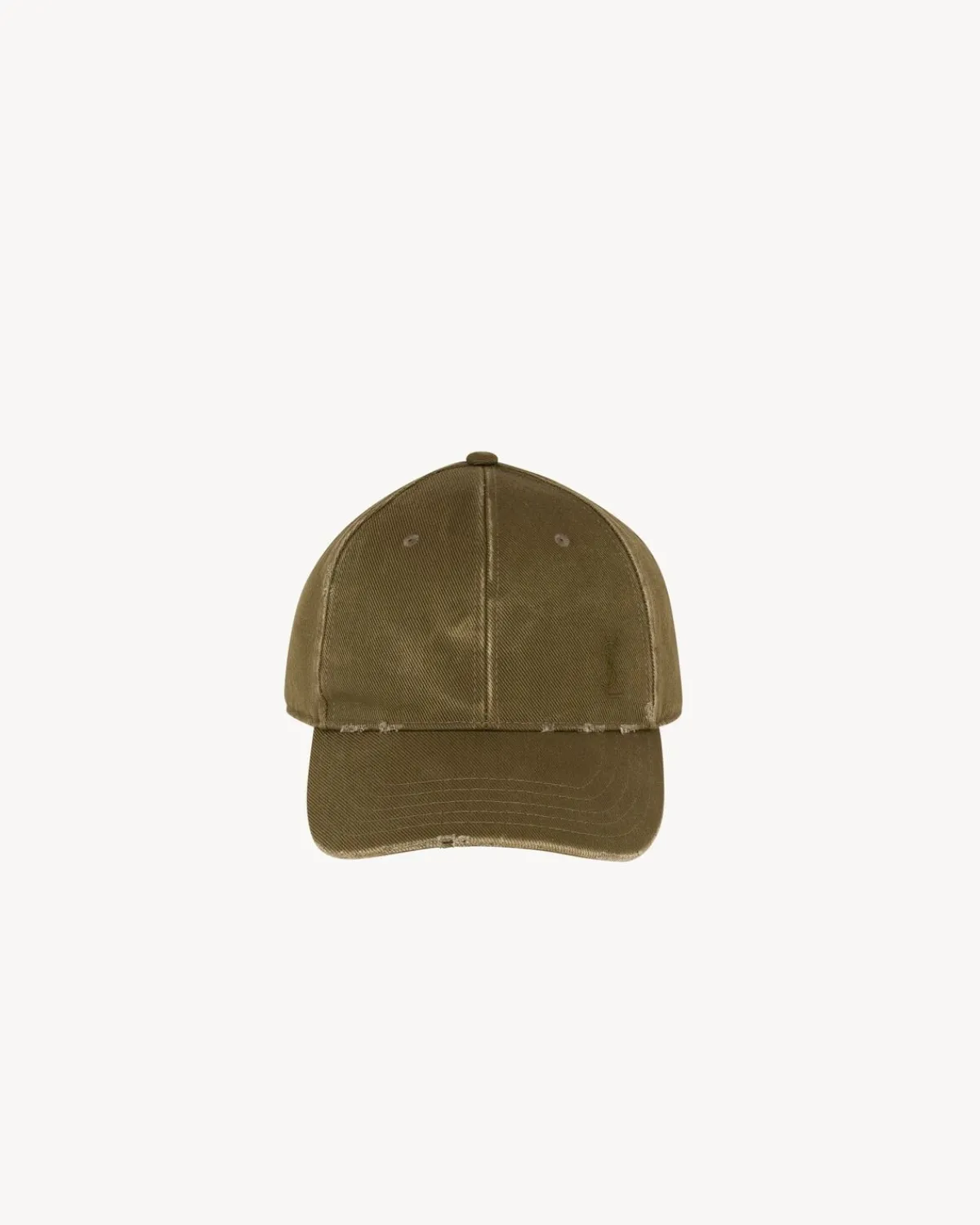 Saint Laurent Hats And Gloves | Other Accessories-CASSANDRE cap in washed denim KHAKI