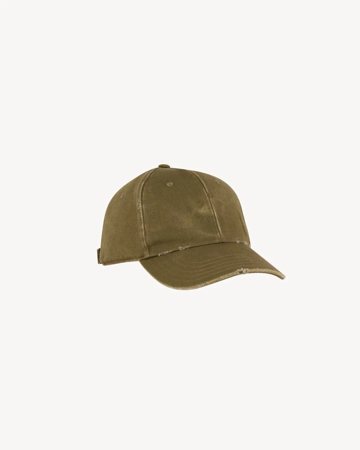 Saint Laurent Hats And Gloves | Other Accessories-CASSANDRE cap in washed denim KHAKI