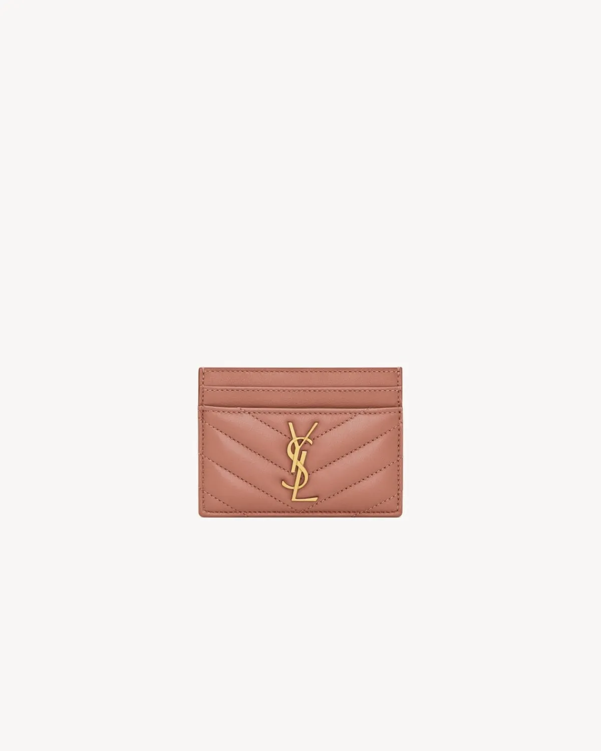 Saint Laurent Card Cases-CASSANDRE card case in lambskin BARELYPINK