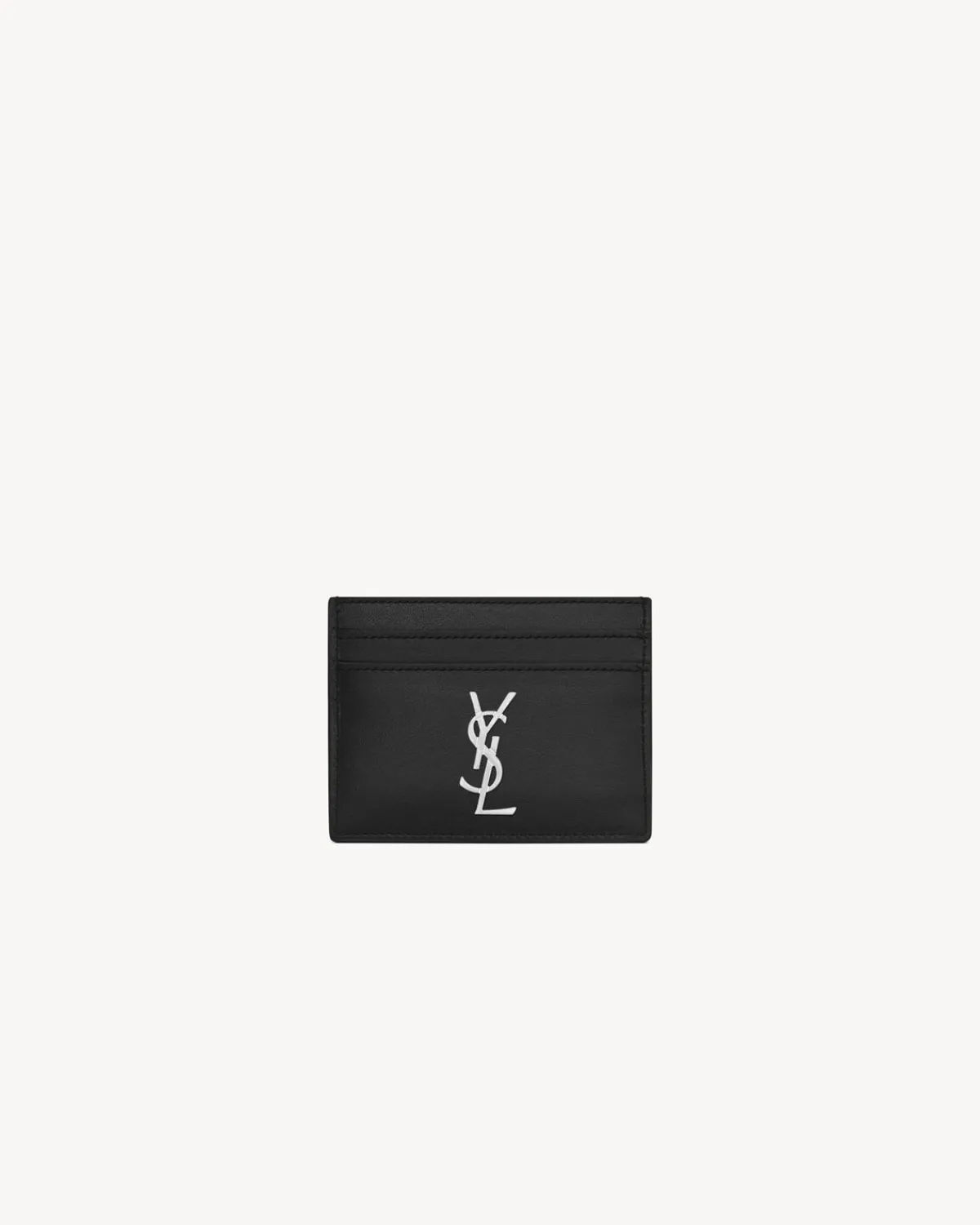 Saint Laurent Card Cases-CASSANDRE card case in smooth leather BLACK