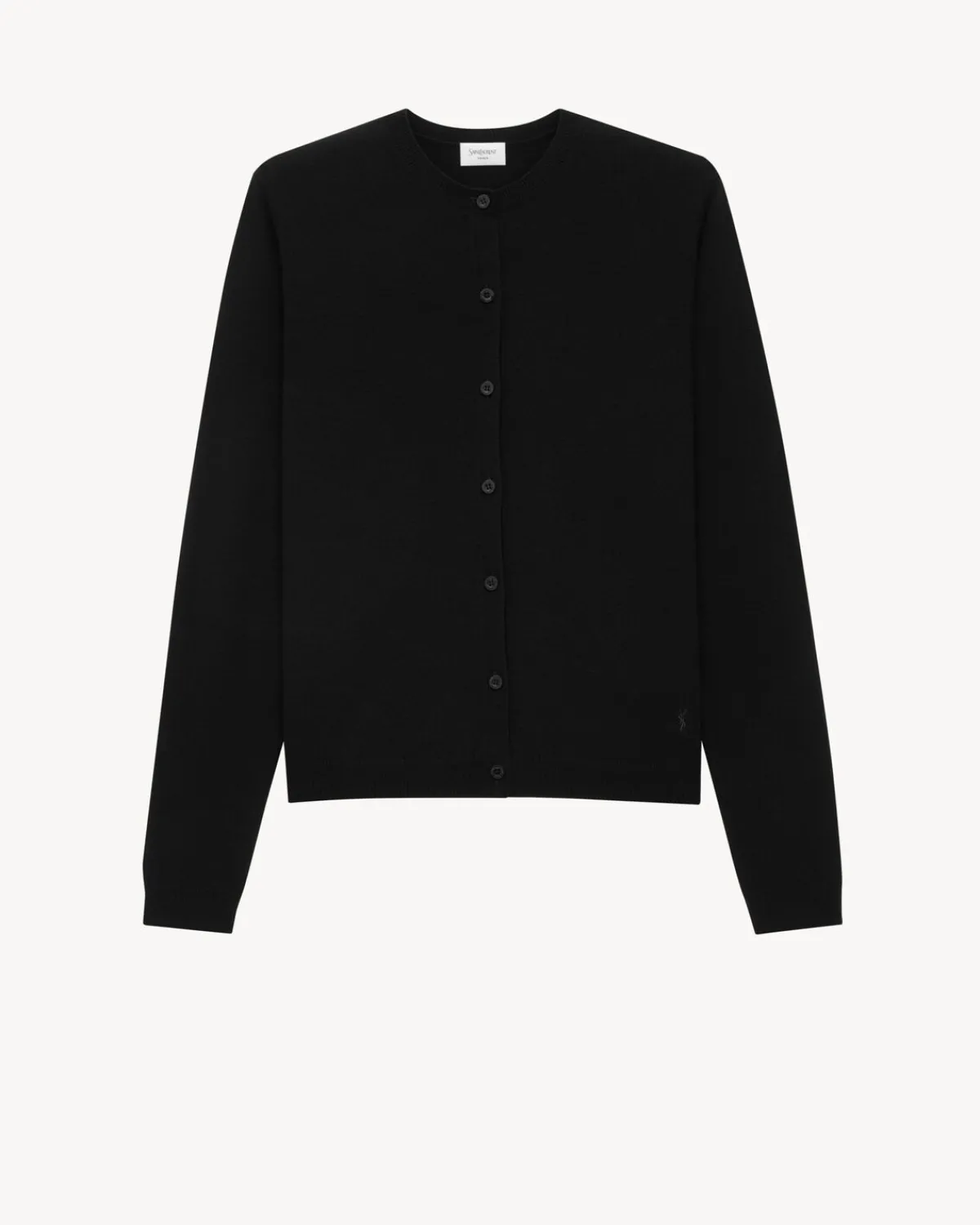 Saint Laurent Knitwear-CASSANDRE cardigan in wool NOIR