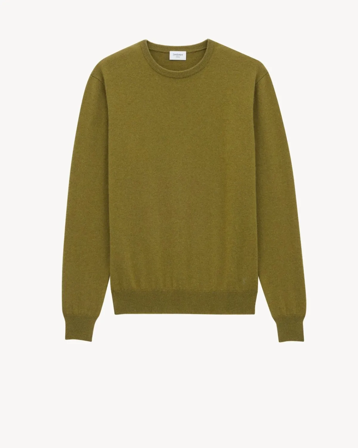 Saint Laurent Knitwear-CASSANDRE CASHMERE SWEATER KAKI