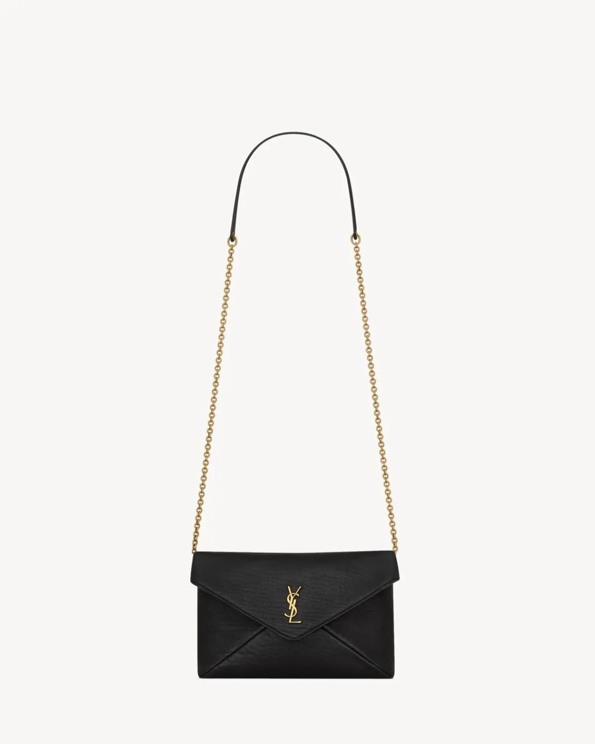 Saint Laurent Mini Bags-CASSANDRE chain pouch in lambskin BLACK