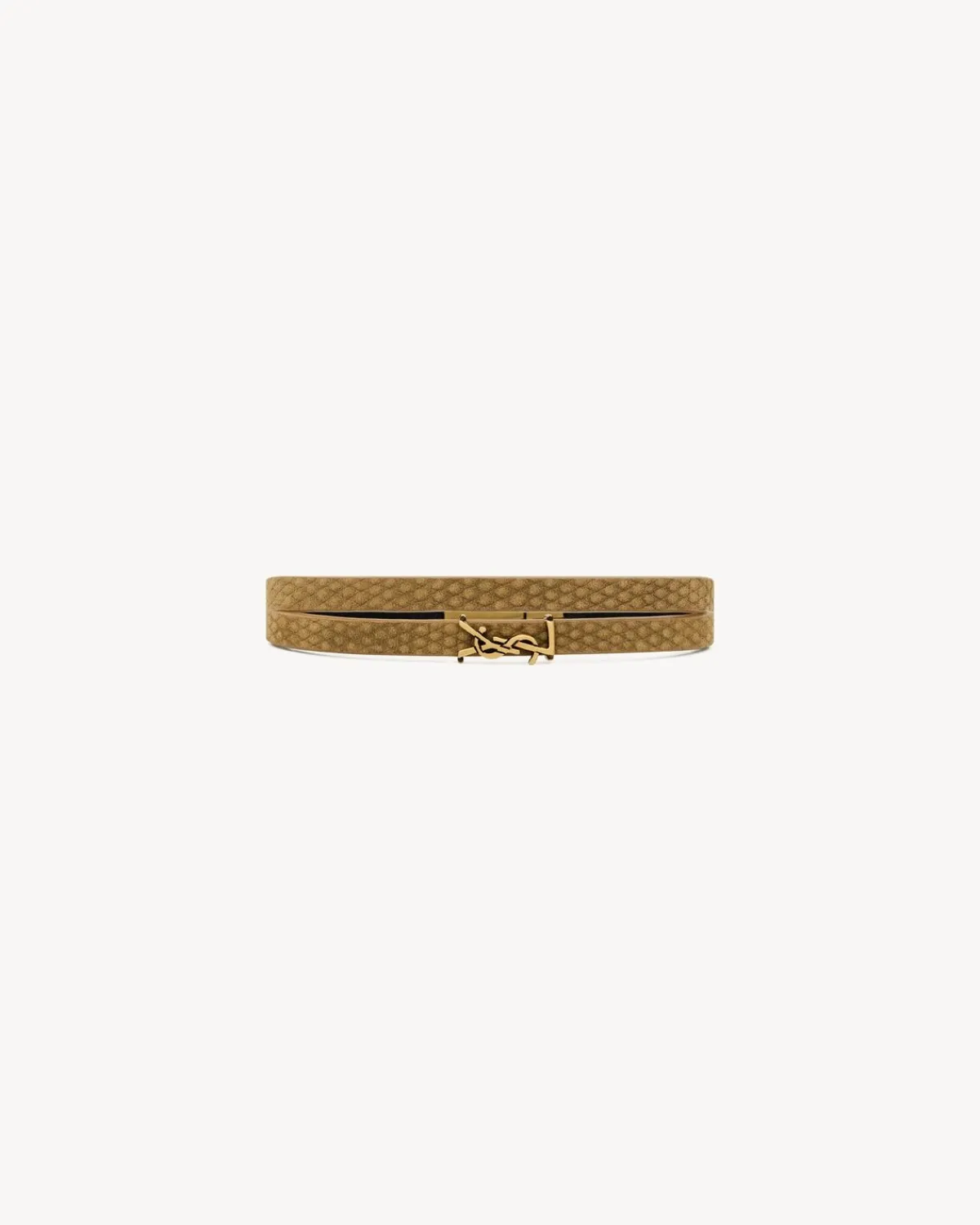 Saint Laurent Cuffs And Bracelets | Jewelry-CASSANDRE double-wrap bracelet in leather BEIGEANDLIGHTBRONZE